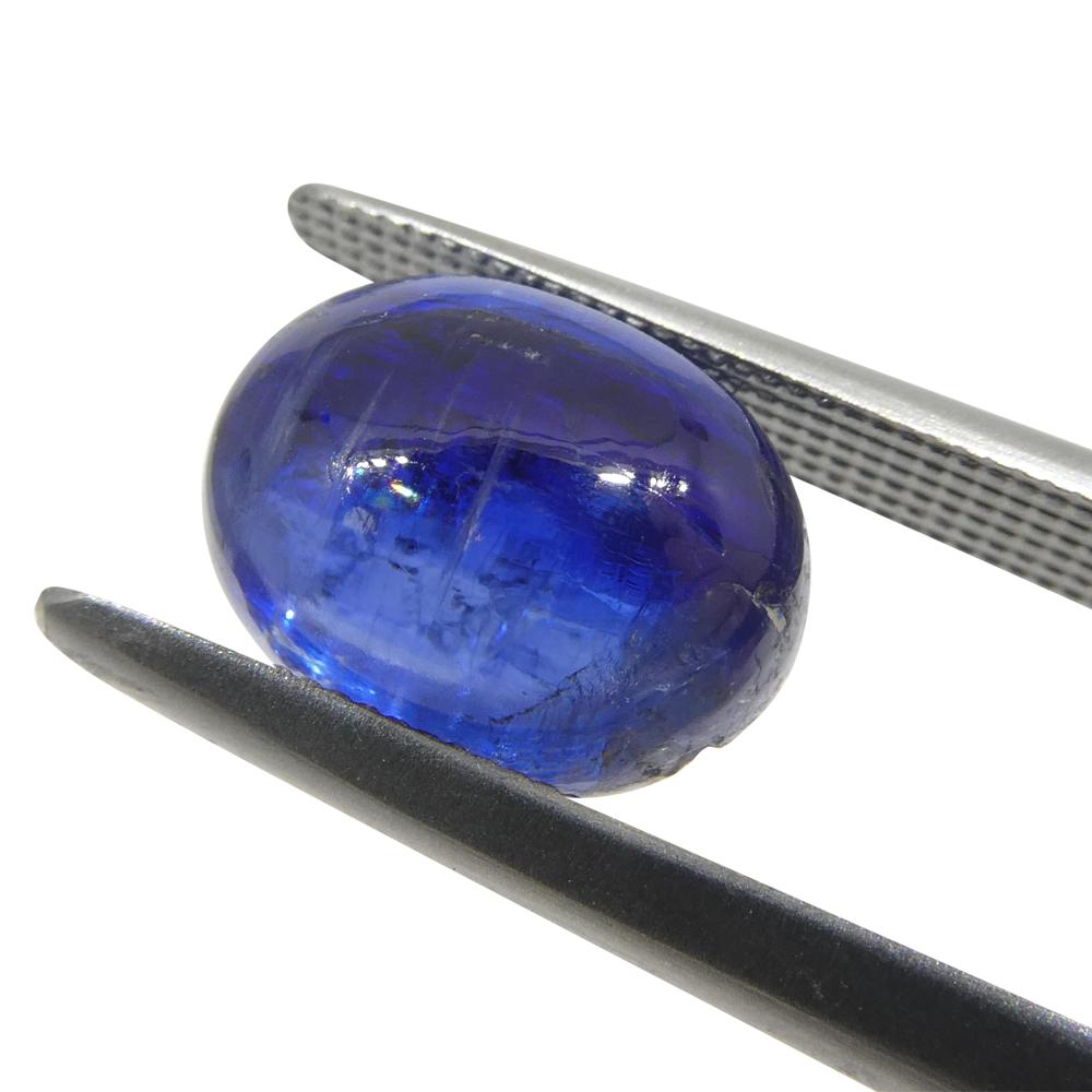 Brilliant Cut 4.92ct Oval Cabochon Blue Kyanite from Brazil  For Sale