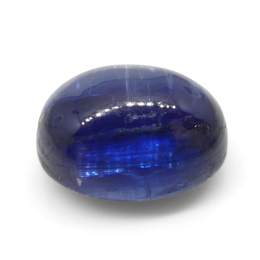 4.92ct Oval Cabochon Blue Kyanite from Brazil  In New Condition For Sale In Toronto, Ontario