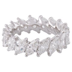 4,93 carati SI Clarity HI Color Marquise Diamond Band Ring Oro bianco 18 carati