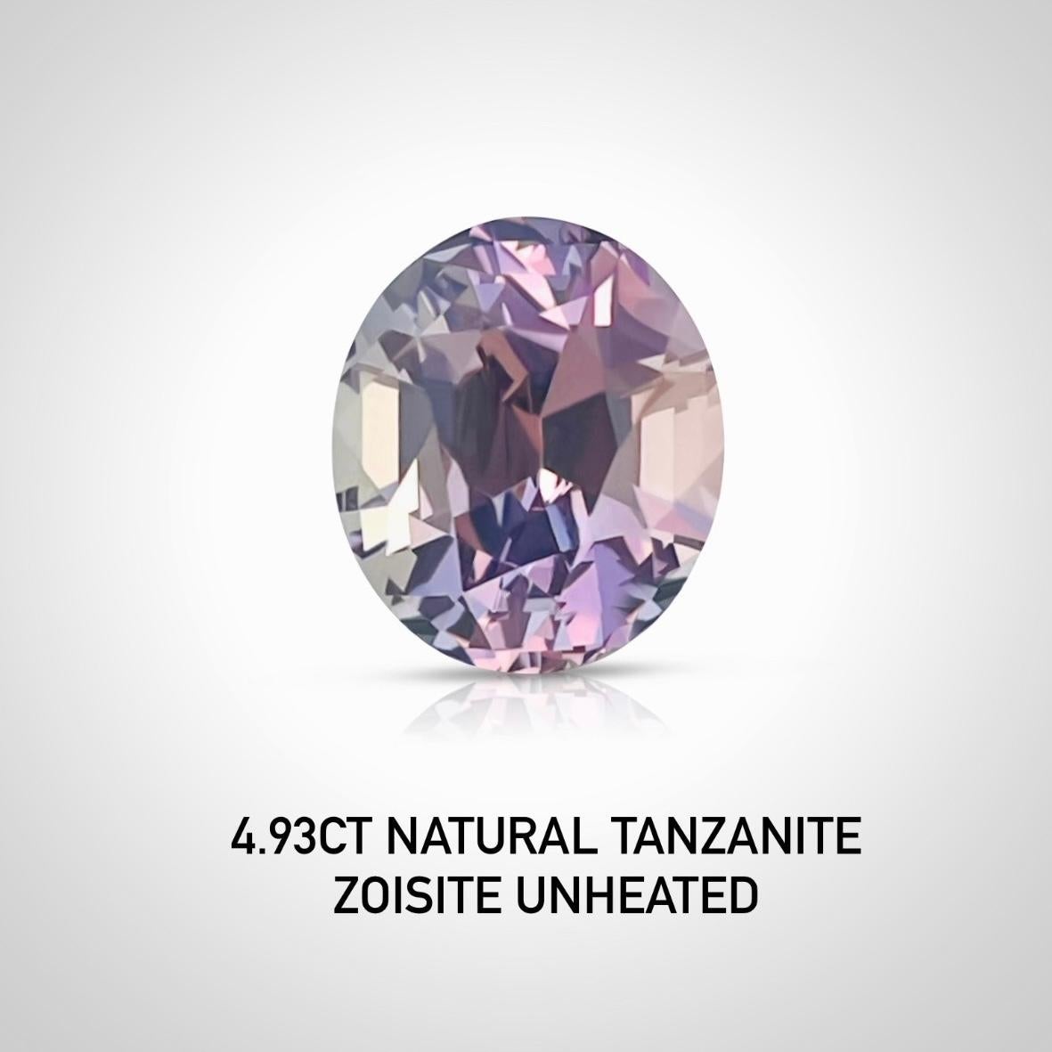4,93 Carati Rara Tanzanite non riscaldata zoisite marrone rosato Bi colore in vendita 1