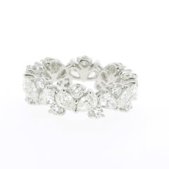4.93 Diamond Bridal Rings 18 Karat White Gold Pear Diamonds Round Diamonds