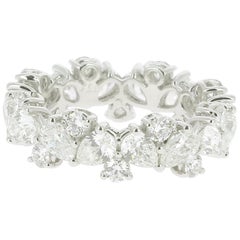 4.93 Diamond Bridal Rings 18 Karat White Gold Pear Diamonds Round Diamonds
