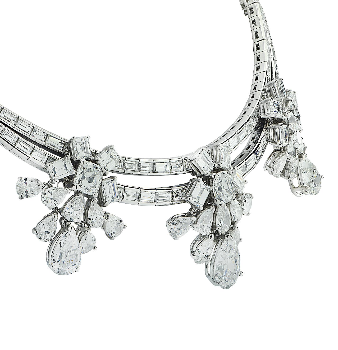 Women's or Men's 49.36 Carat Diamond Cluster Necklace