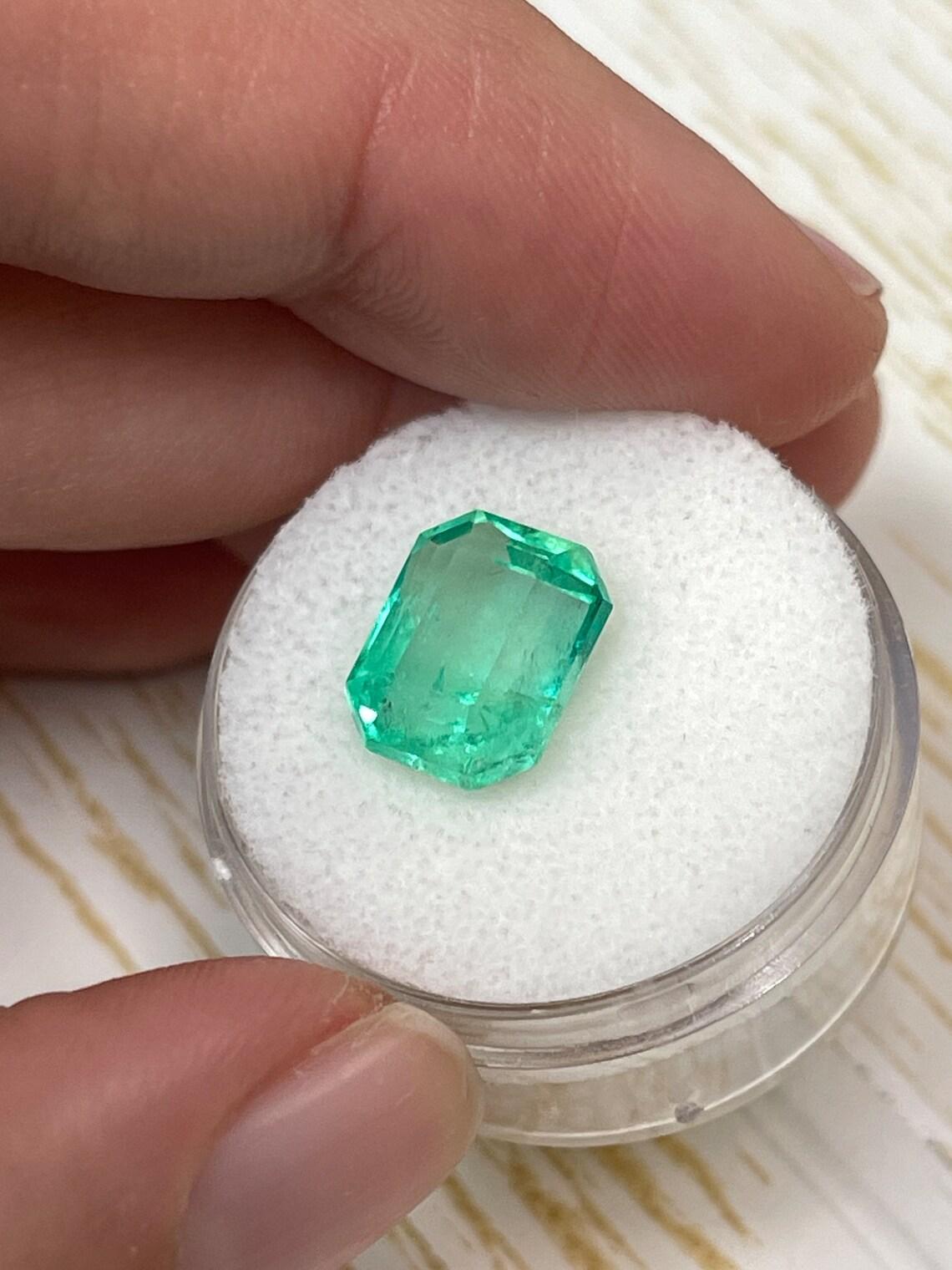 4.93ct Colombian Emerald Classic Cut Genuine May Birthstone 11x9mm Green Gem Unisexe en vente