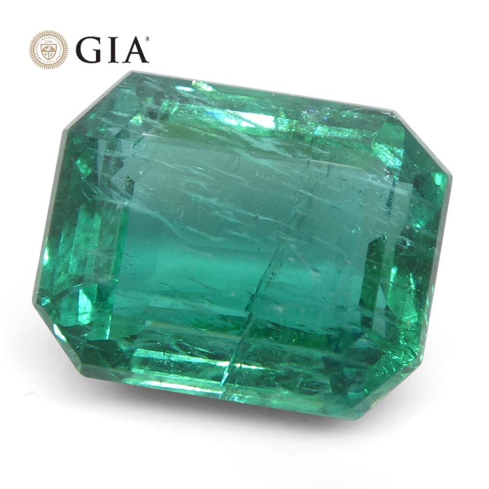 Achteckiger grüner Smaragd im Smaragdschliff, 4,93 Karat, GIA-zertifizierter Zambia (F2) im Angebot 6
