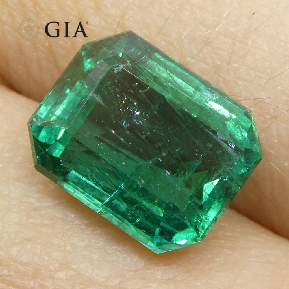 Achteckiger grüner Smaragd im Smaragdschliff, 4,93 Karat, GIA-zertifizierter Zambia (F2) im Angebot 9
