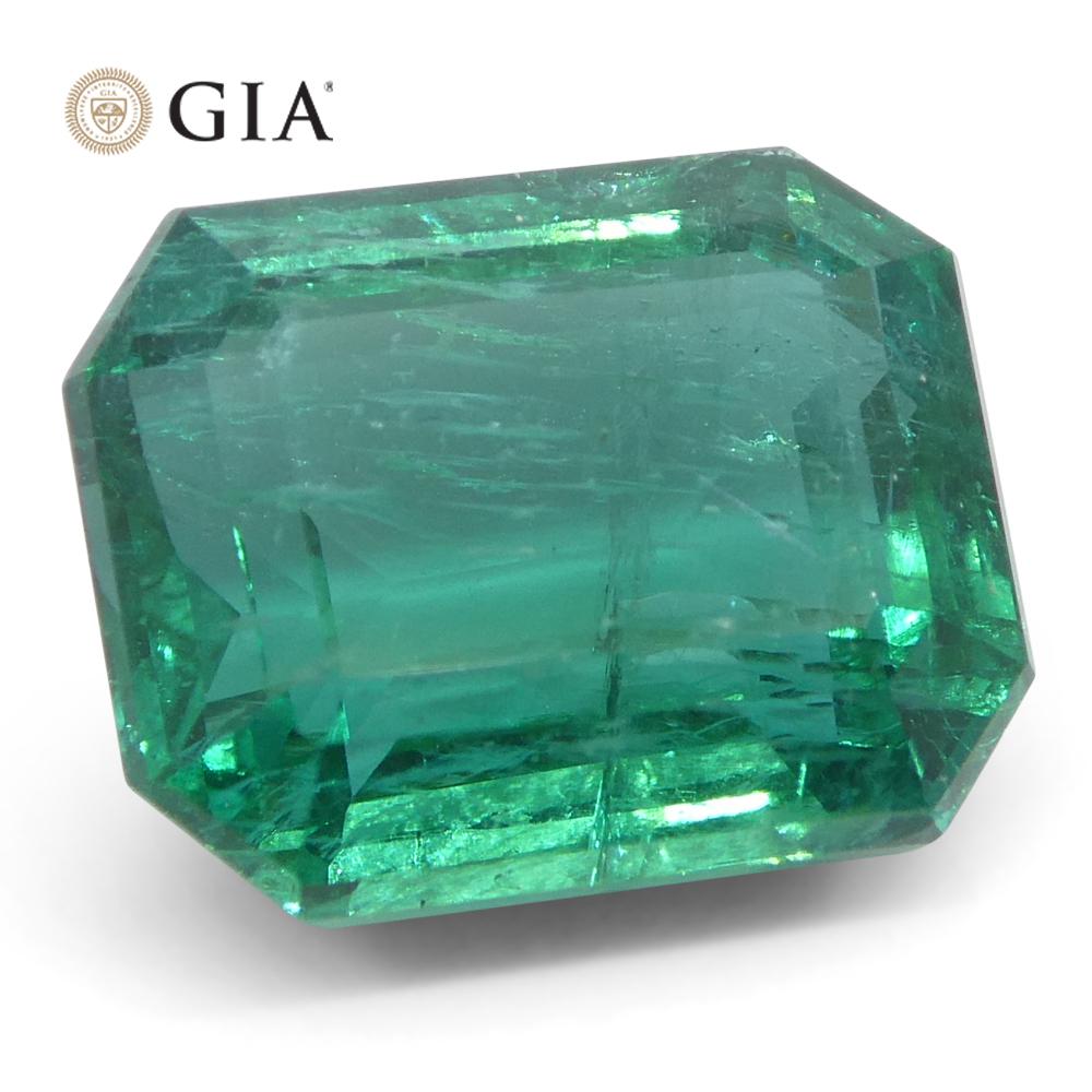 Achteckiger grüner Smaragd im Smaragdschliff, 4,93 Karat, GIA-zertifizierter Zambia (F2) im Angebot 1