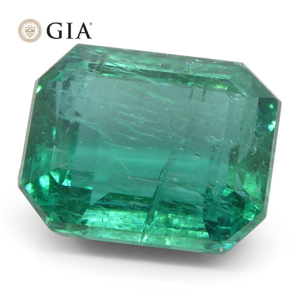 Achteckiger grüner Smaragd im Smaragdschliff, 4,93 Karat, GIA-zertifizierter Zambia (F2) im Angebot 2