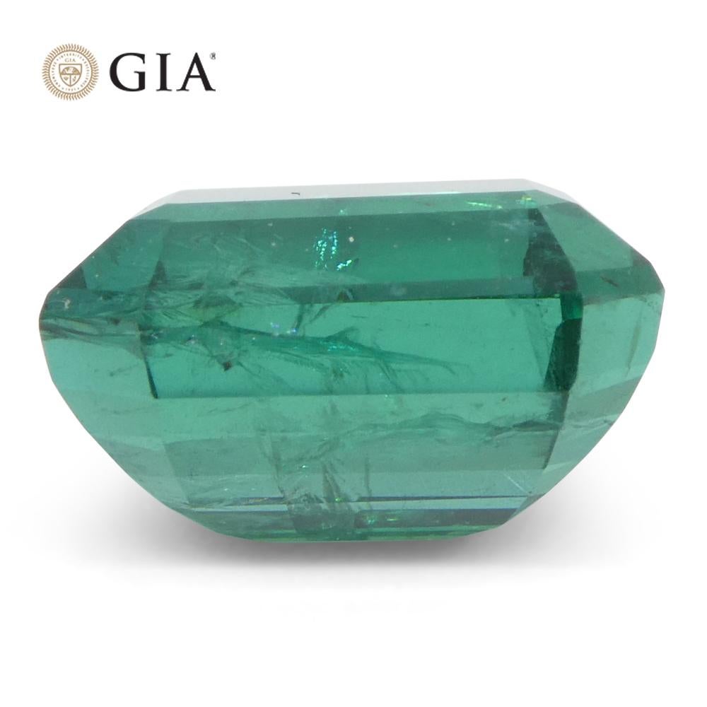 Achteckiger grüner Smaragd im Smaragdschliff, 4,93 Karat, GIA-zertifizierter Zambia (F2) im Angebot 3