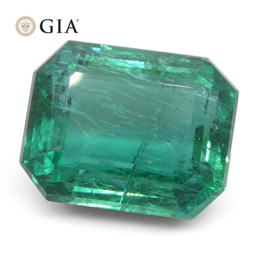 Achteckiger grüner Smaragd im Smaragdschliff, 4,93 Karat, GIA-zertifizierter Zambia (F2) im Angebot 5