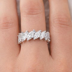 4,93ct SI/H Marquise Diamant Eternity Band Ring 14k Weißgold