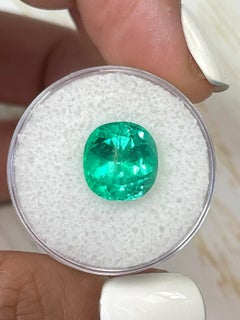 4,94 carati di smeraldo colombiano verde fine - gemma autentica con taglio a cuscino Chivor