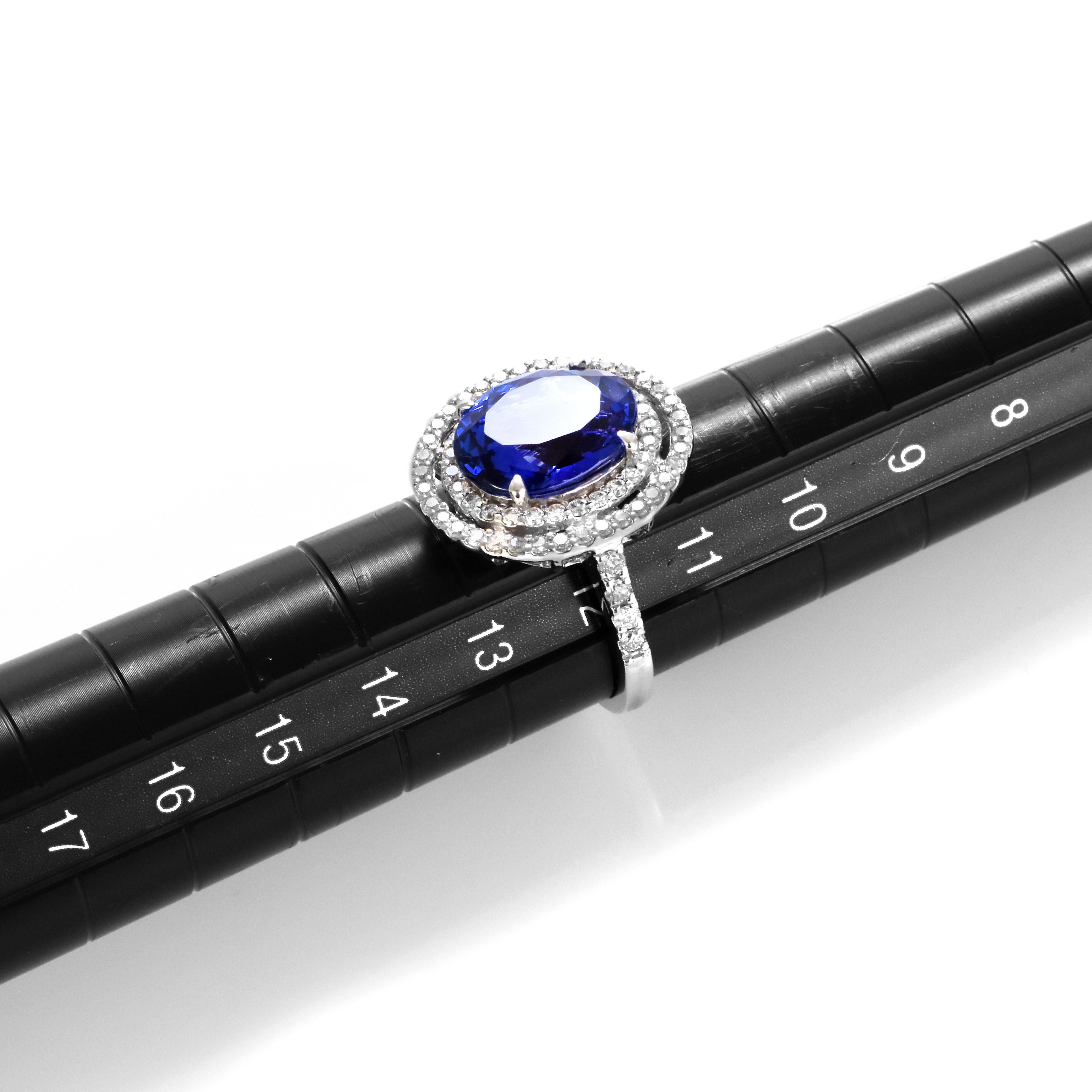Anello di 4,94 carati di tanzanite naturale 
