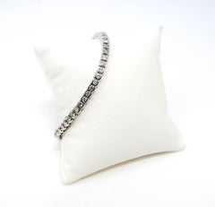 Round Brilliant Semi Bezel Set 51 Diamond Tennis Bracelet 7.25" in Platinum