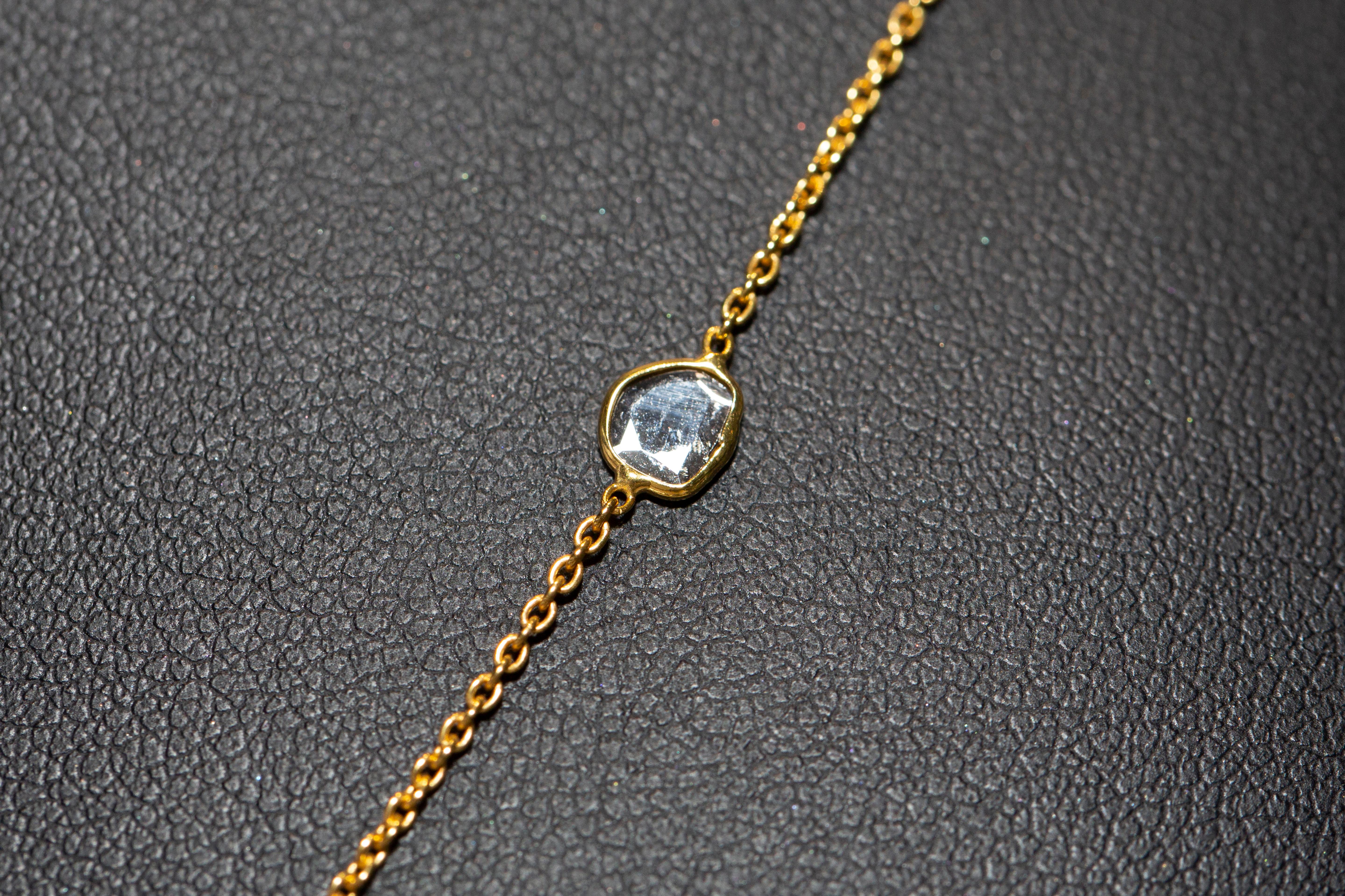 4.94 Carat Sapphire Diamond Rose Cut 18 KT Yellow Gold Pendant Necklace For Sale 6