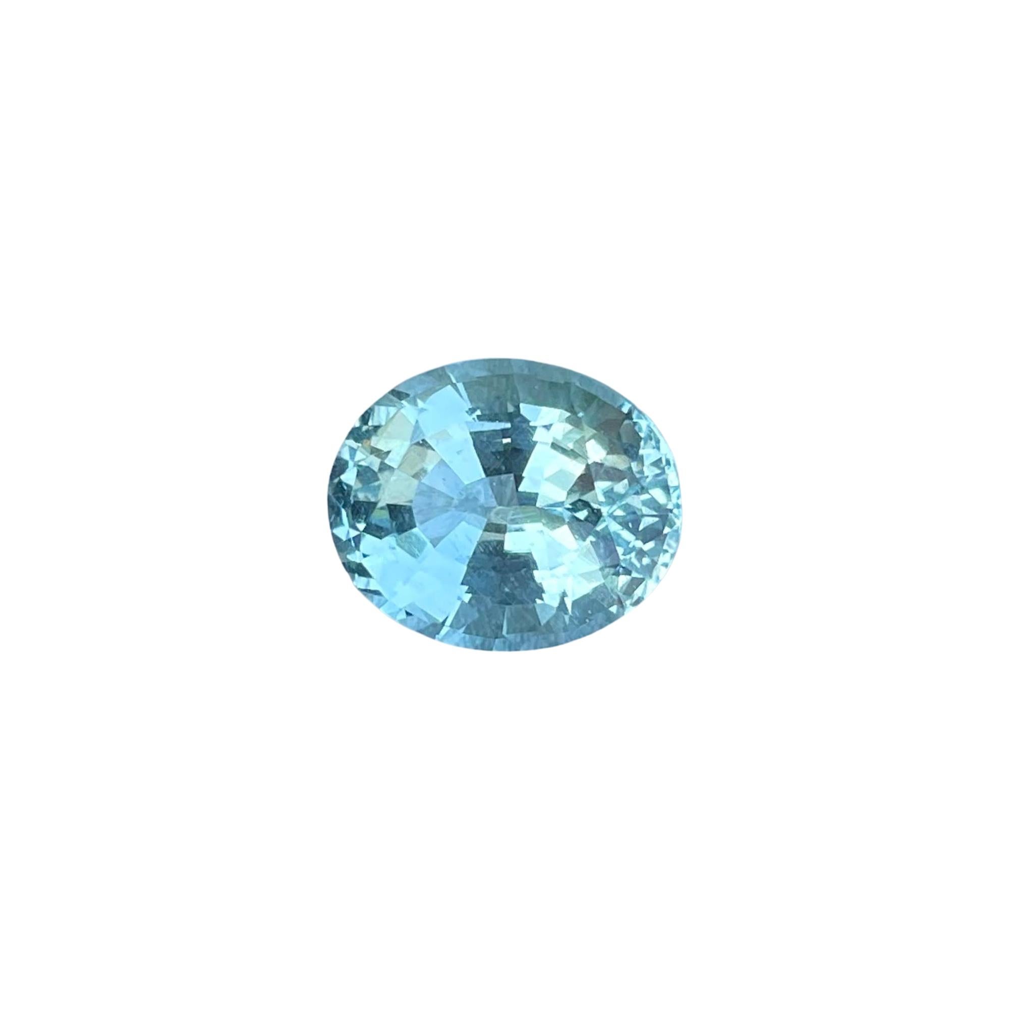 4.94 Karat Blauer Aquamarin Stein Ovalschliff Natürlicher Afrikanischer Edelstein im Angebot 4