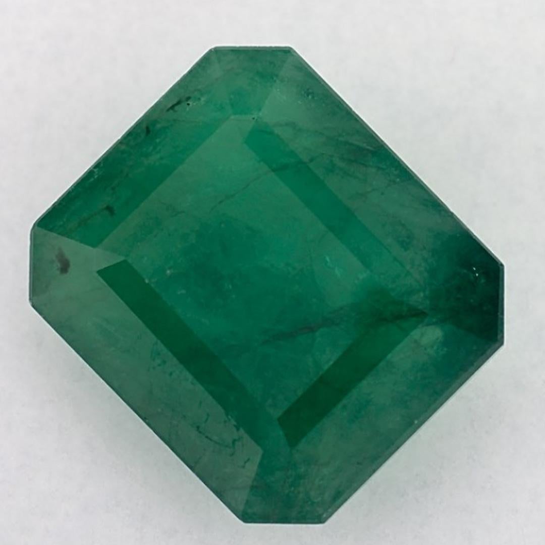 4.94 Ct Emerald Octagon Cut Loose Gemstone In New Condition For Sale In Fort Lee, NJ