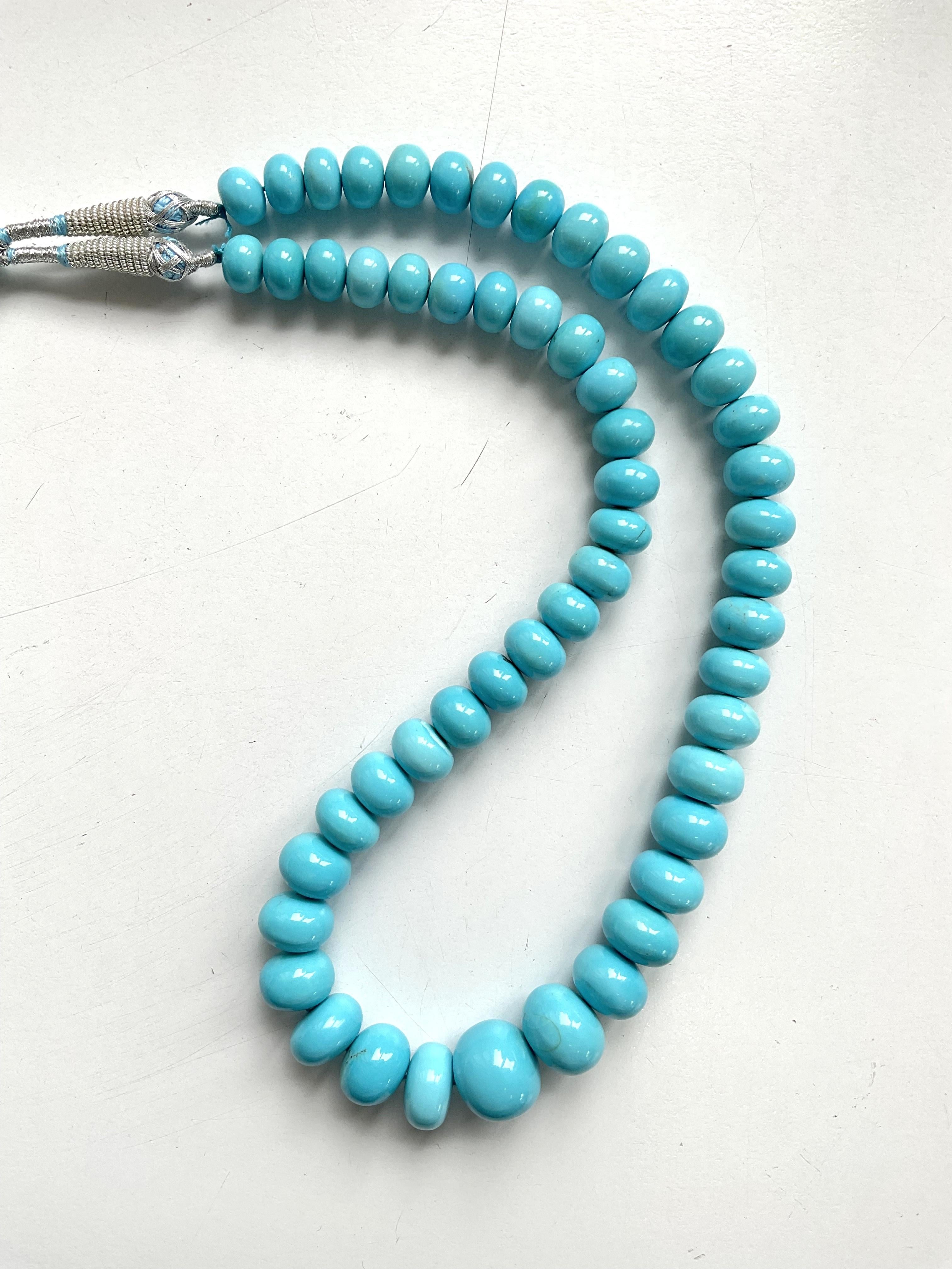 494.10 Carats Turquoise Beaded Top Quality Smooth Beads Arizona Natural Gemstone In New Condition For Sale In Jaipur, RJ
