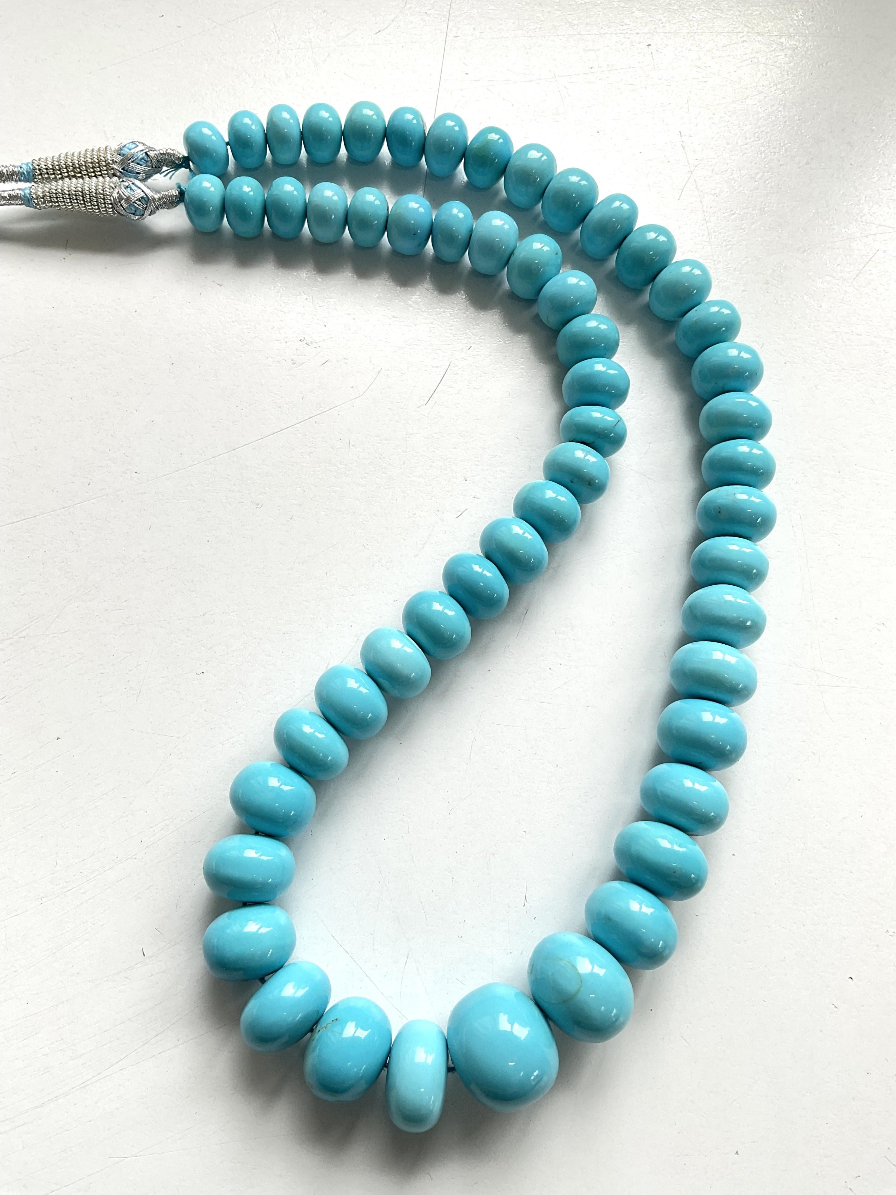 Women's or Men's 494.10 Carats Turquoise Beaded Top Quality Smooth Beads Arizona Natural Gemstone For Sale