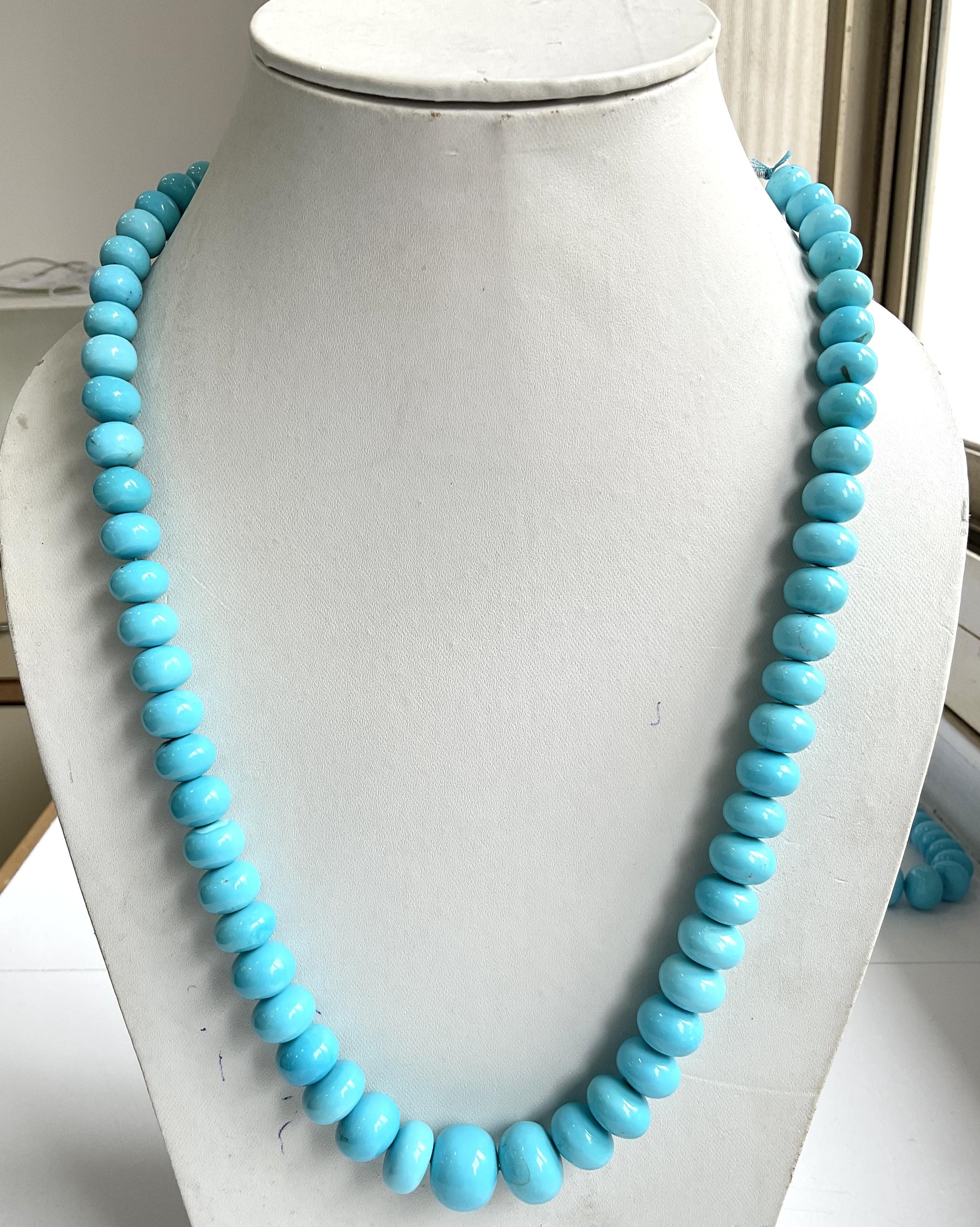 494.10 Carats Turquoise Beaded Top Quality Smooth Beads Arizona Natural Gemstone For Sale 1