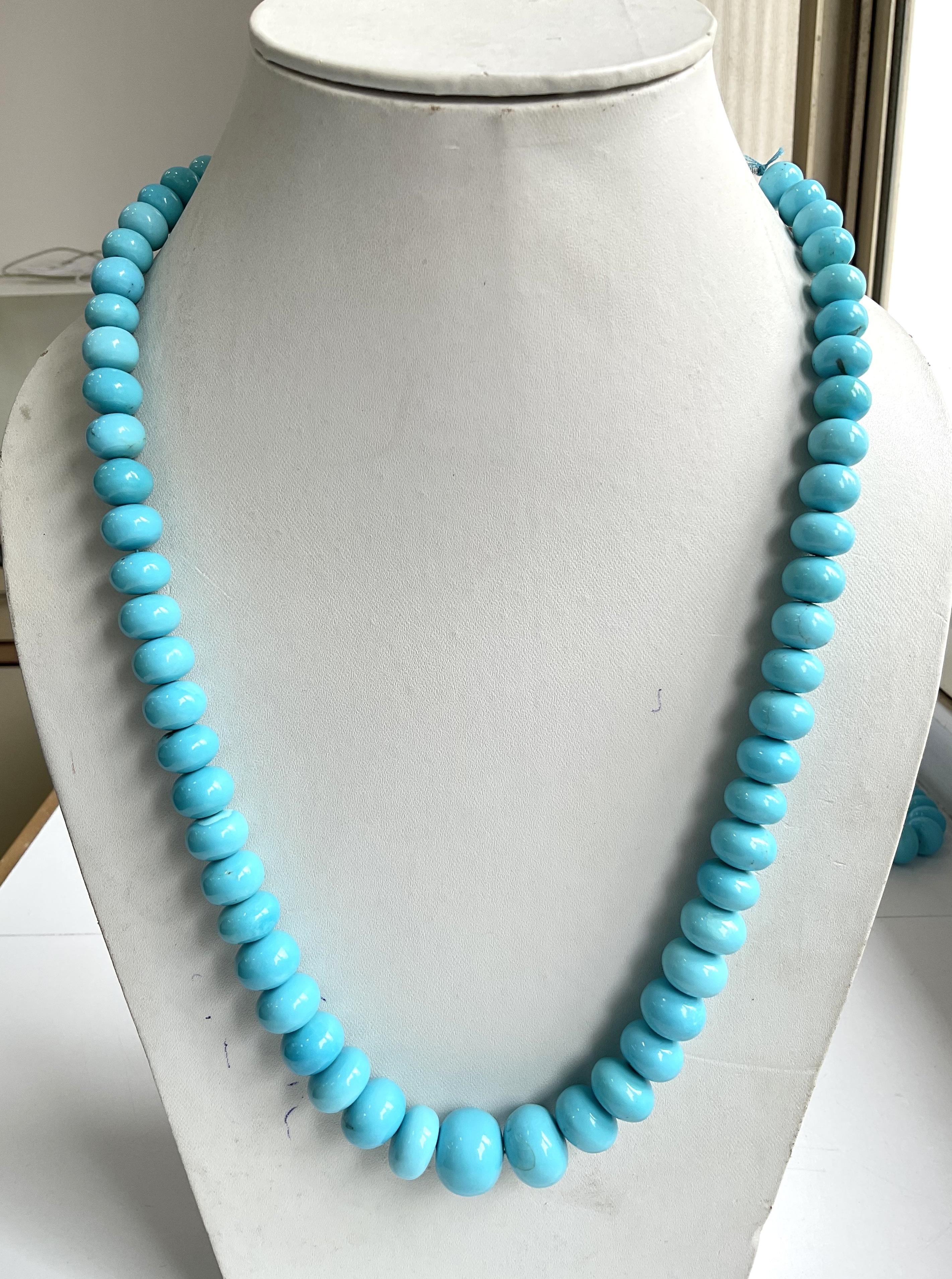 494.10 Carats Turquoise Beaded Top Quality Smooth Beads Arizona Natural Gemstone For Sale 2