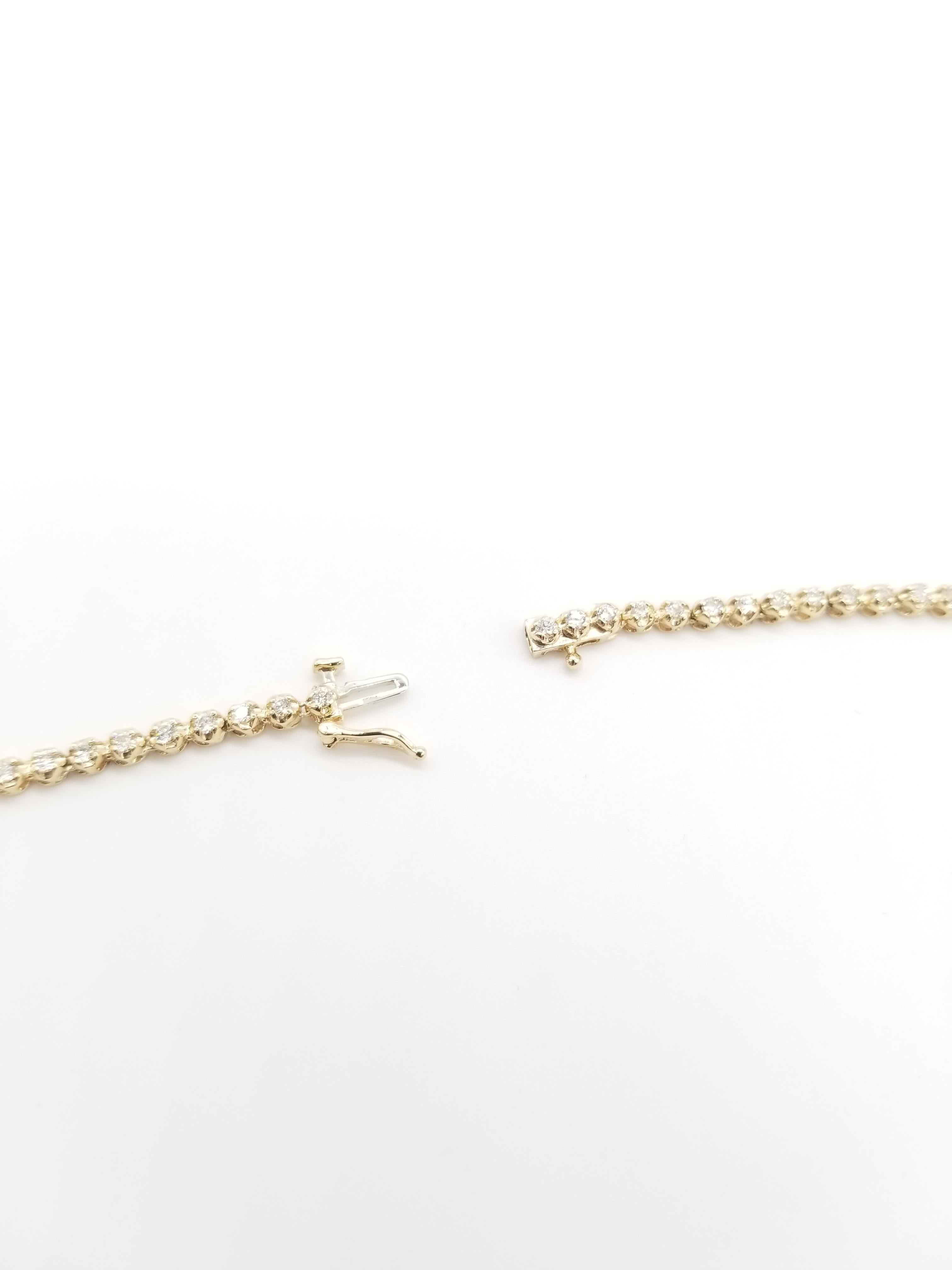 Women's or Men's 4.95 Carat Buttercup Round Brilliant Diamond Necklace 14 Karat Yellow Gold 22'' For Sale