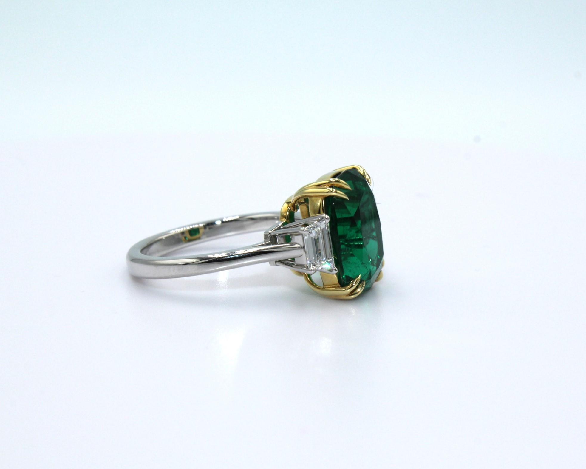 4.95 Carat Emerald Diamond Ring In New Condition For Sale In New York, NY