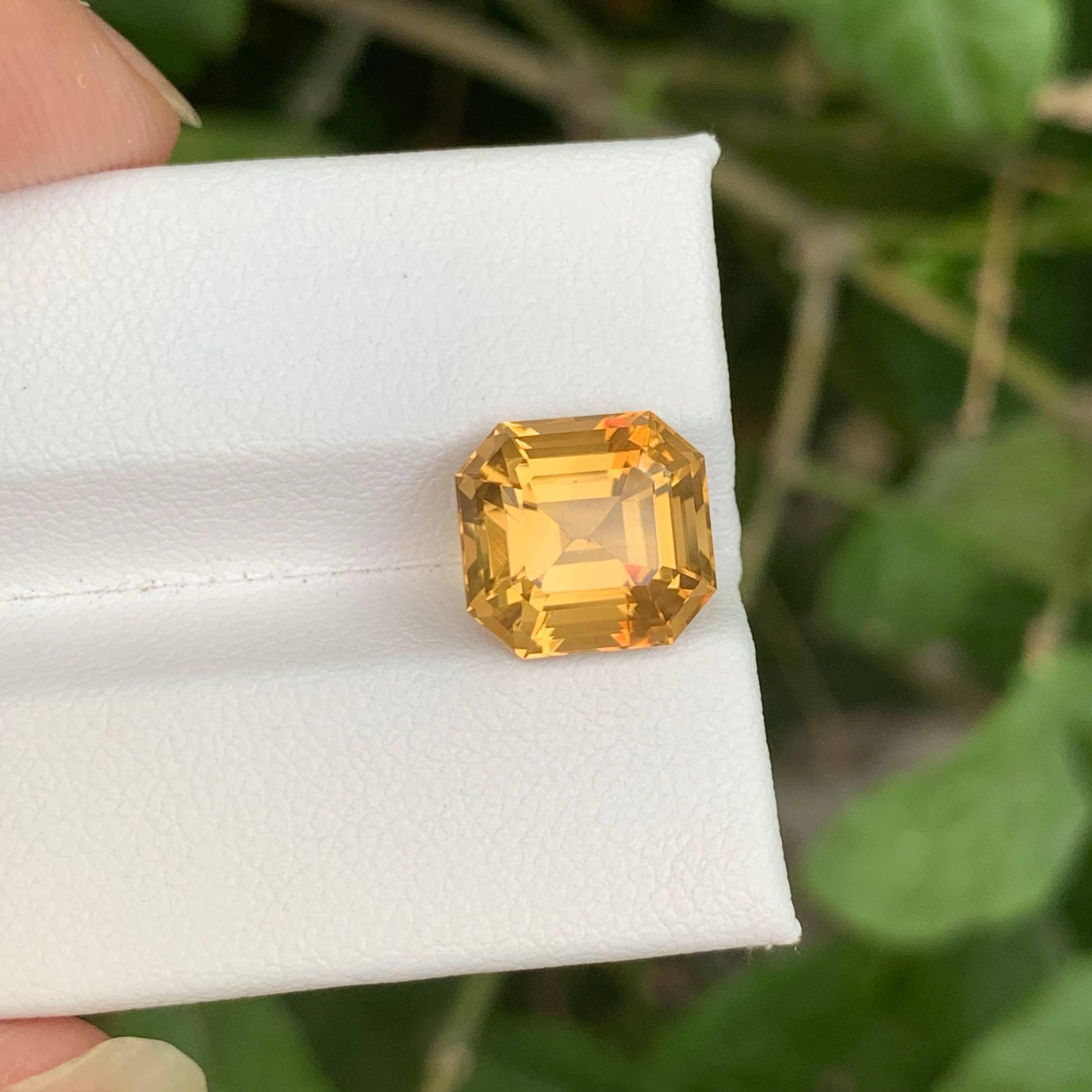 4,95 Carati di Citrino Arancione Geologico Sciolto Taglio Asscher Gemma Brasiliana Naturale In condizioni Nuovo in vendita a Bangkok, TH