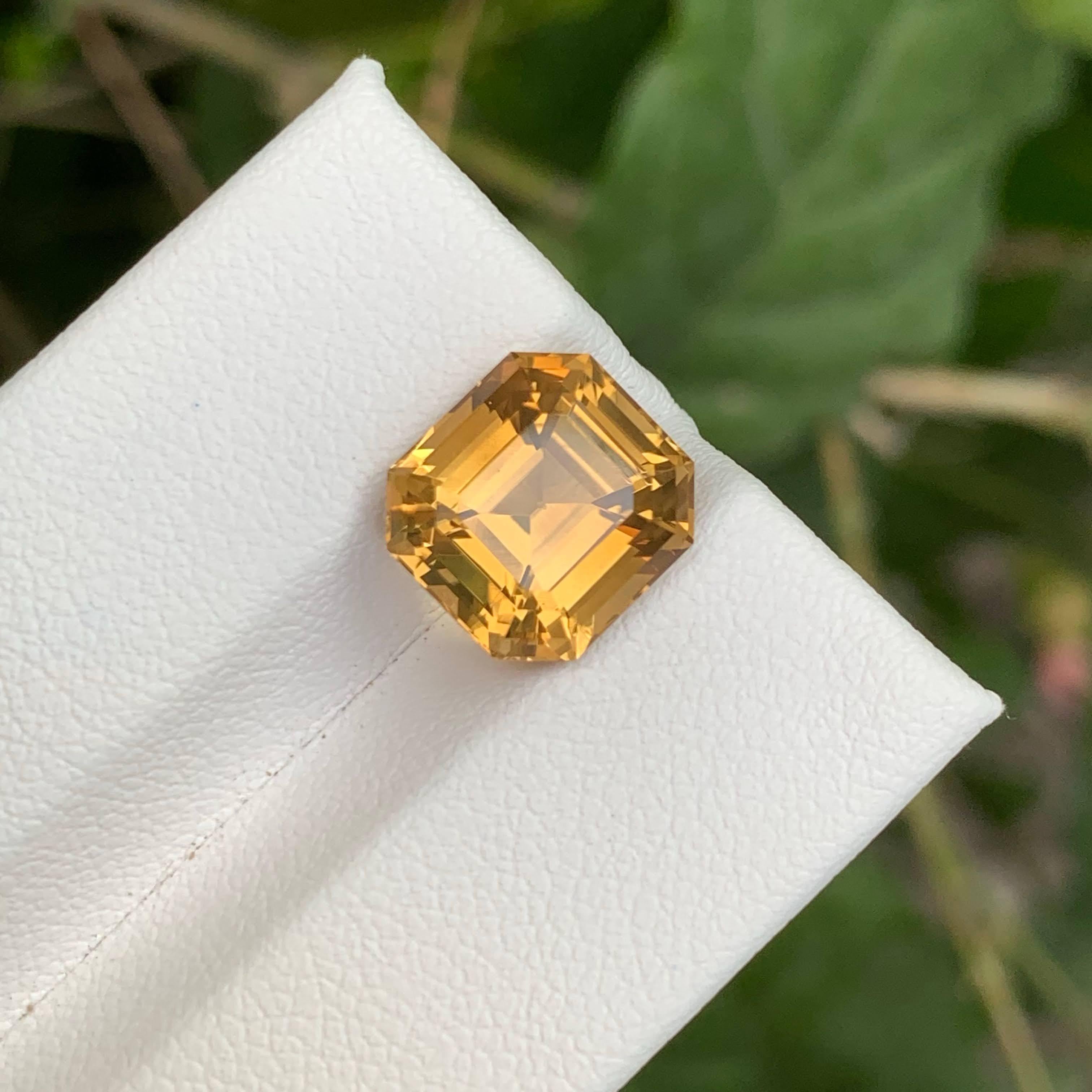4,95 Carati di Citrino Arancione Geologico Sciolto Taglio Asscher Gemma Brasiliana Naturale in vendita 1