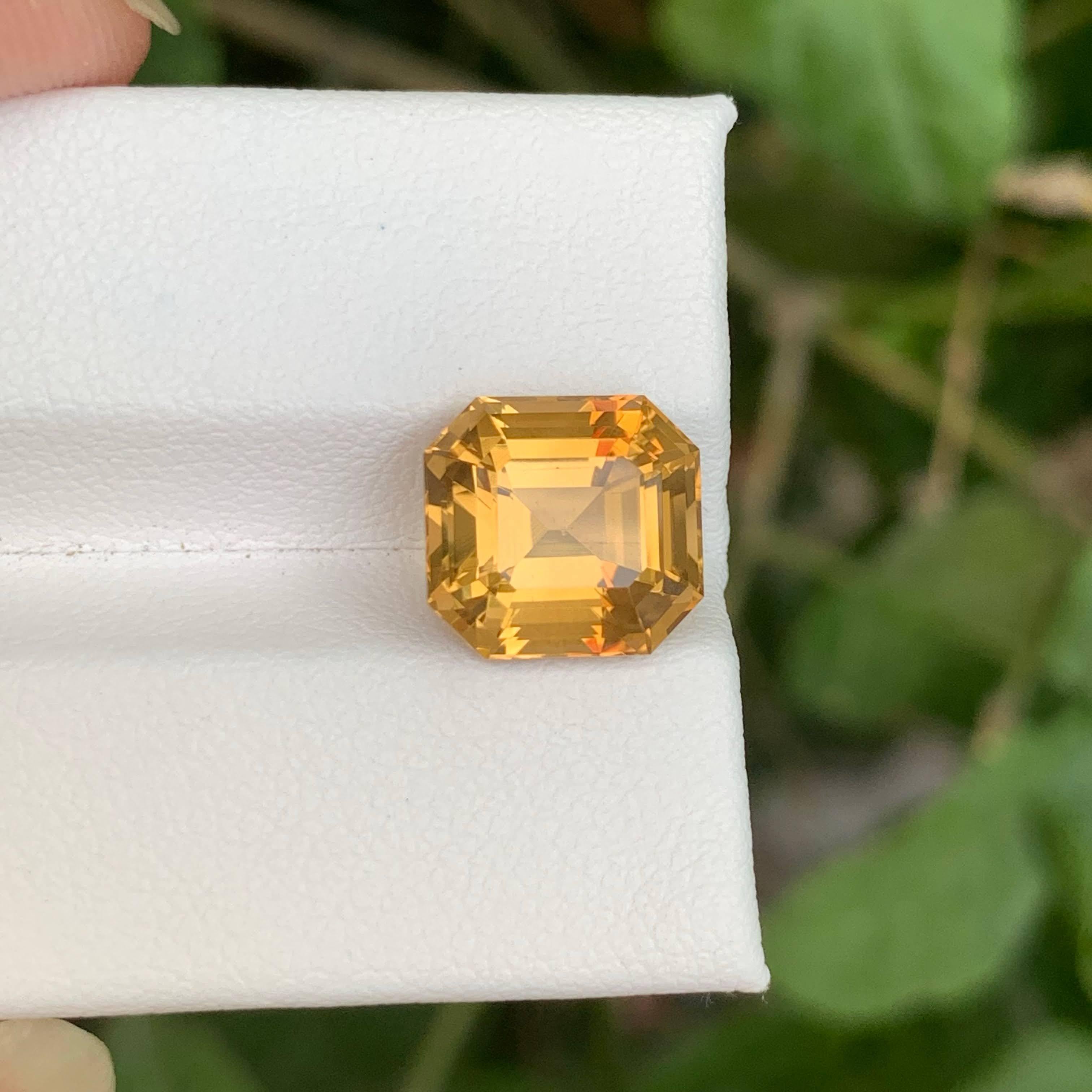 4,95 Carati di Citrino Arancione Geologico Sciolto Taglio Asscher Gemma Brasiliana Naturale in vendita 2