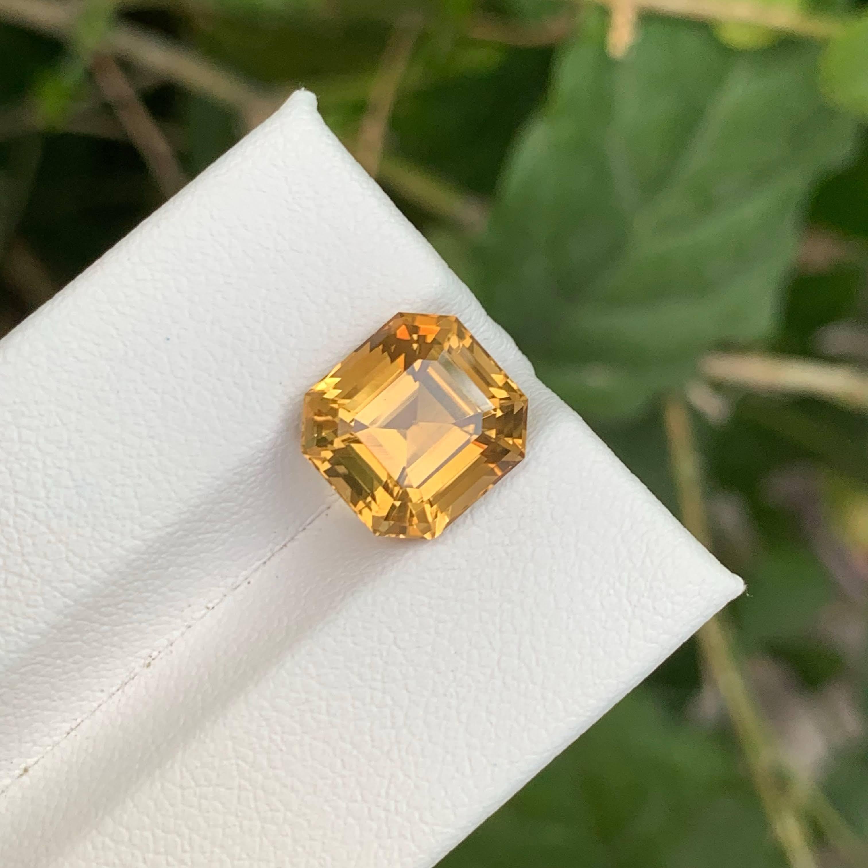 4,95 Carati di Citrino Arancione Geologico Sciolto Taglio Asscher Gemma Brasiliana Naturale in vendita 3
