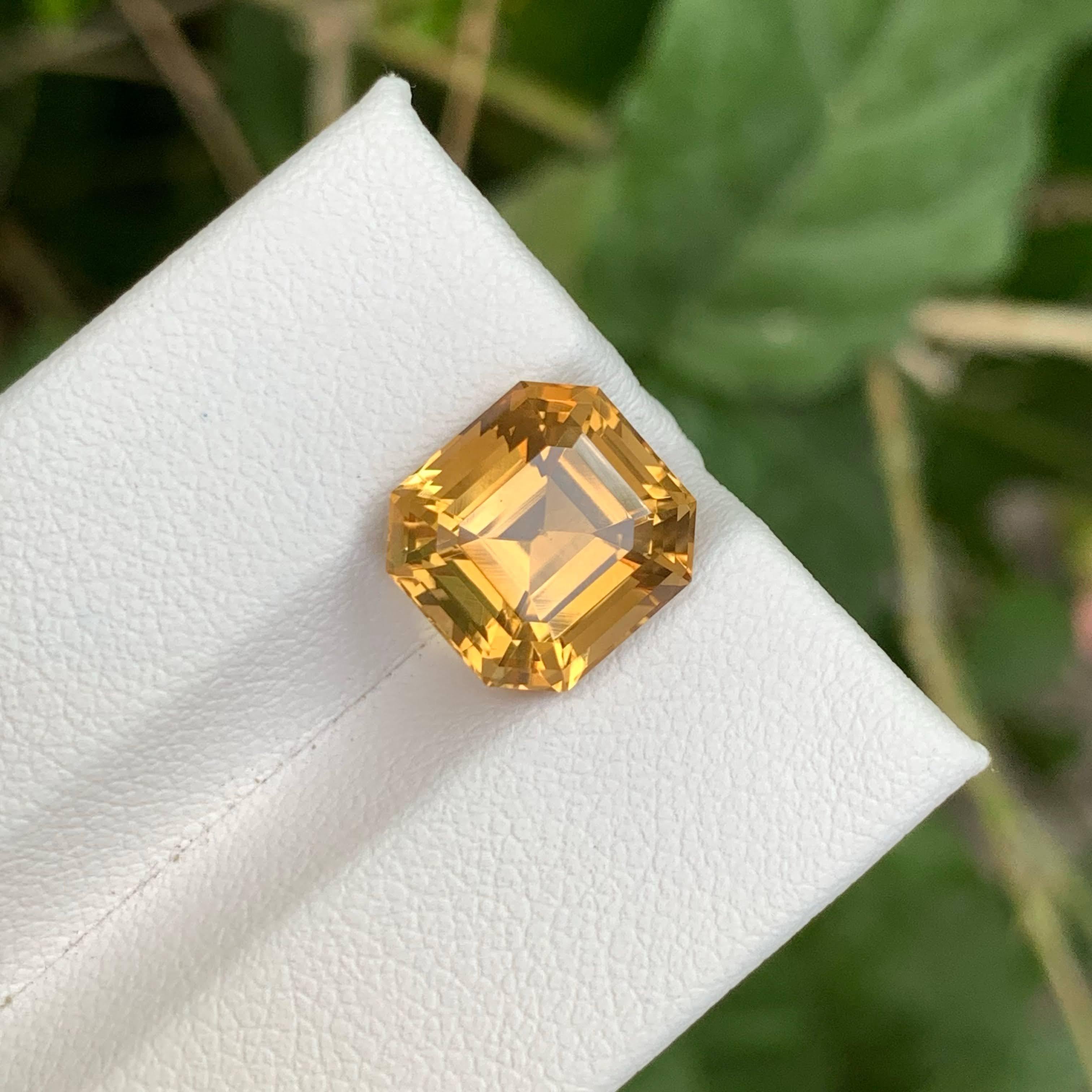 4,95 Carati di Citrino Arancione Geologico Sciolto Taglio Asscher Gemma Brasiliana Naturale in vendita 4