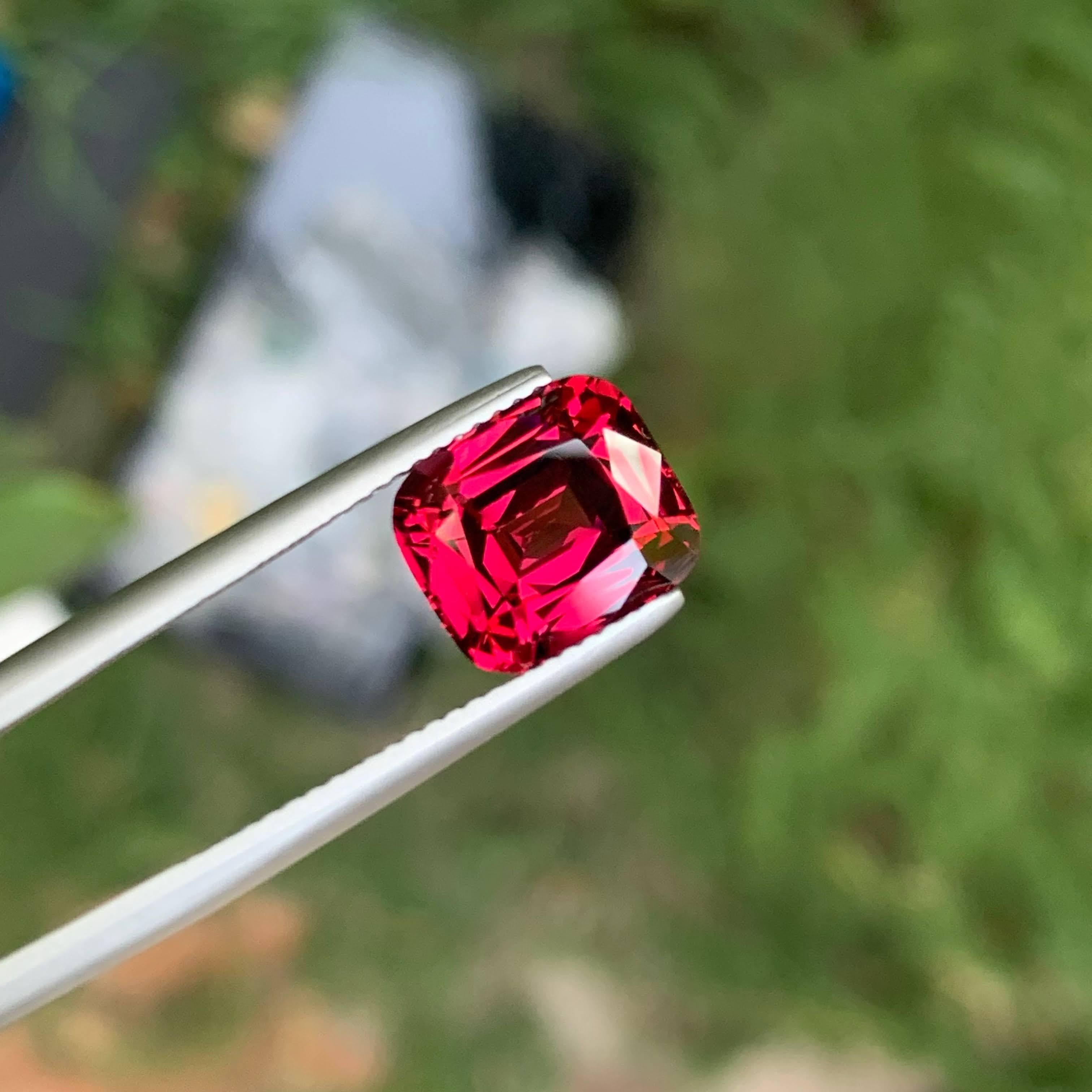 Weight 4.95 carat
Dimensions 10.1x8.9x5.8mm
Treatment None
Origin Tanzania
Clarity Eye Clean
Shape Cut Cushion
NA


This 4.95-carat natural Garnet gemstone is a captivating piece, showcasing a rich pinkish-red hue that glows with warmth and