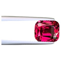4.95 Carat Loose Pinkish Red Garnet Stone Cushion Cut Natural Tanzanian Gemstone