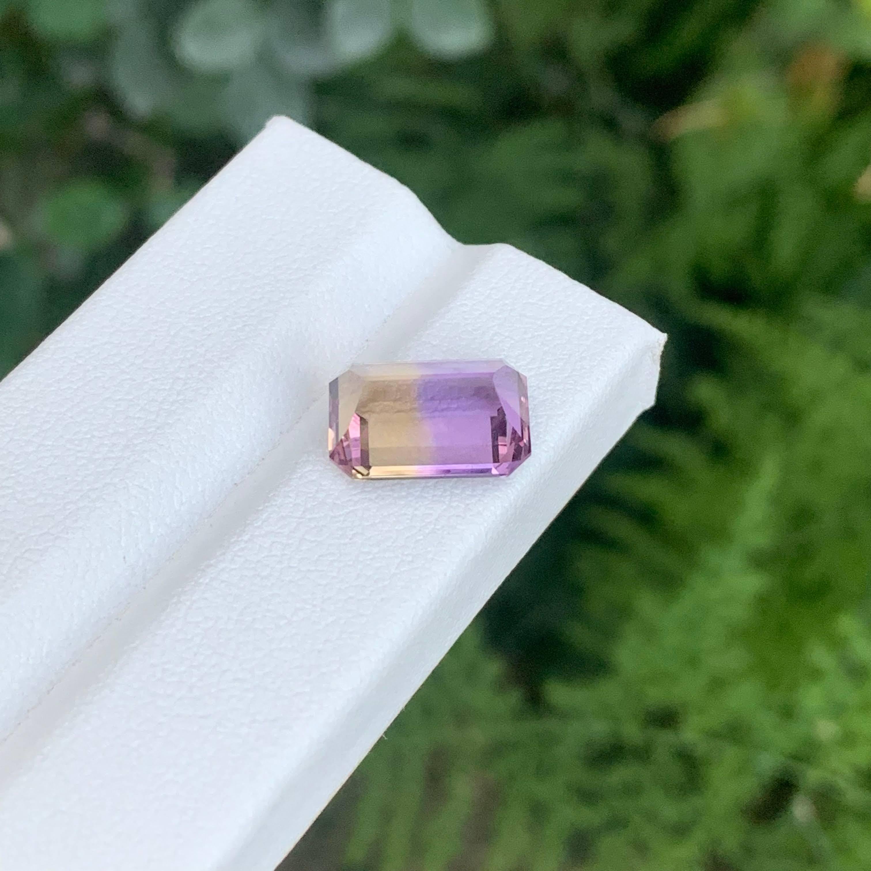 4.95 Karat Natürlicher Loser Bi Color Ametrine Stein Smaragd Schliff Bolivianischer Edelstein im Zustand „Neu“ im Angebot in Bangkok, TH