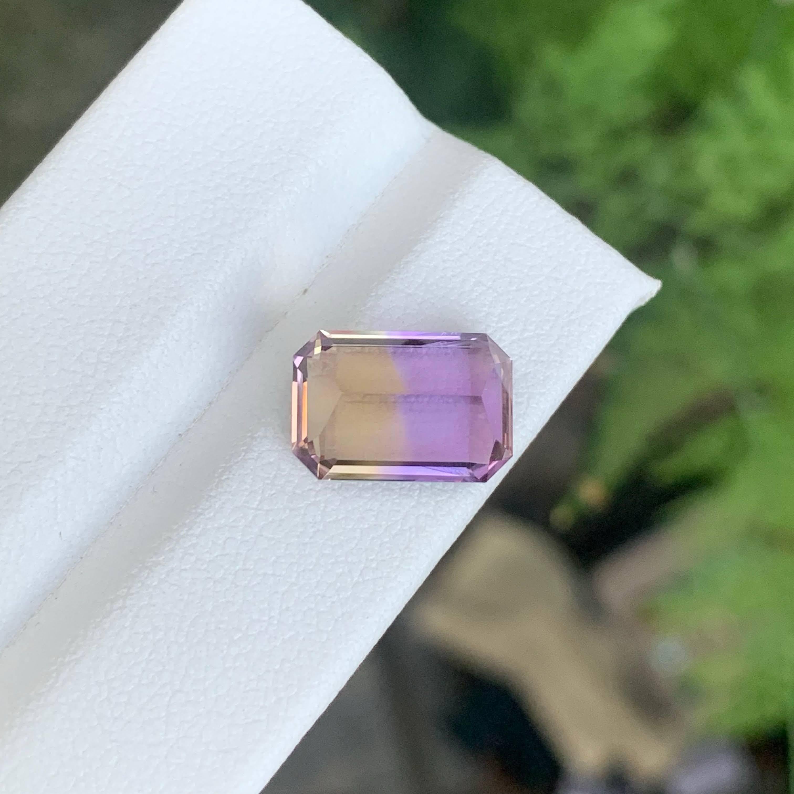 4.95 Karat Natürlicher Loser Bi Color Ametrine Stein Smaragd Schliff Bolivianischer Edelstein für Damen oder Herren im Angebot