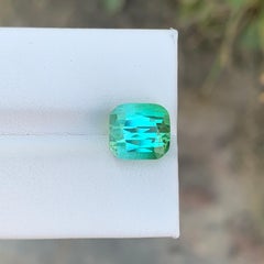 4.95 Karat Natürlicher Lose Blauer Grüner Turmalin Cushion Cut Edelstein