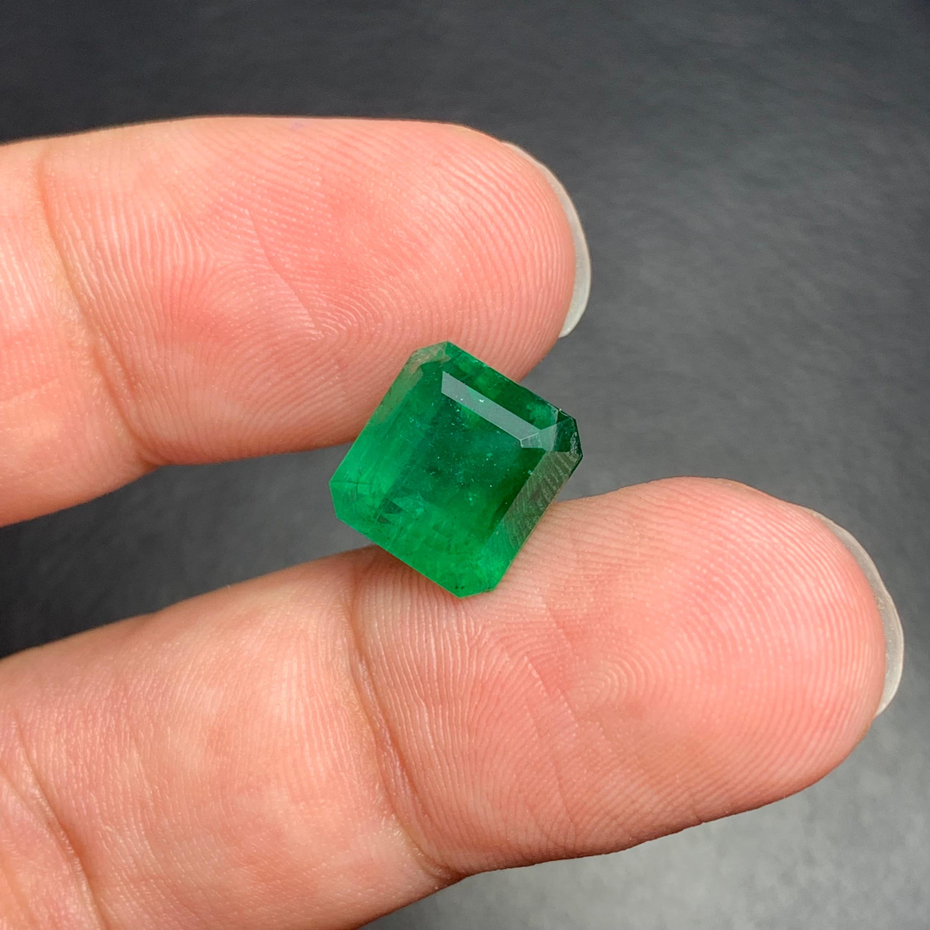 Women's or Men's 4.95 Carat Natural Loose Emerald Gemstone From Swat, Pakistan For Sale