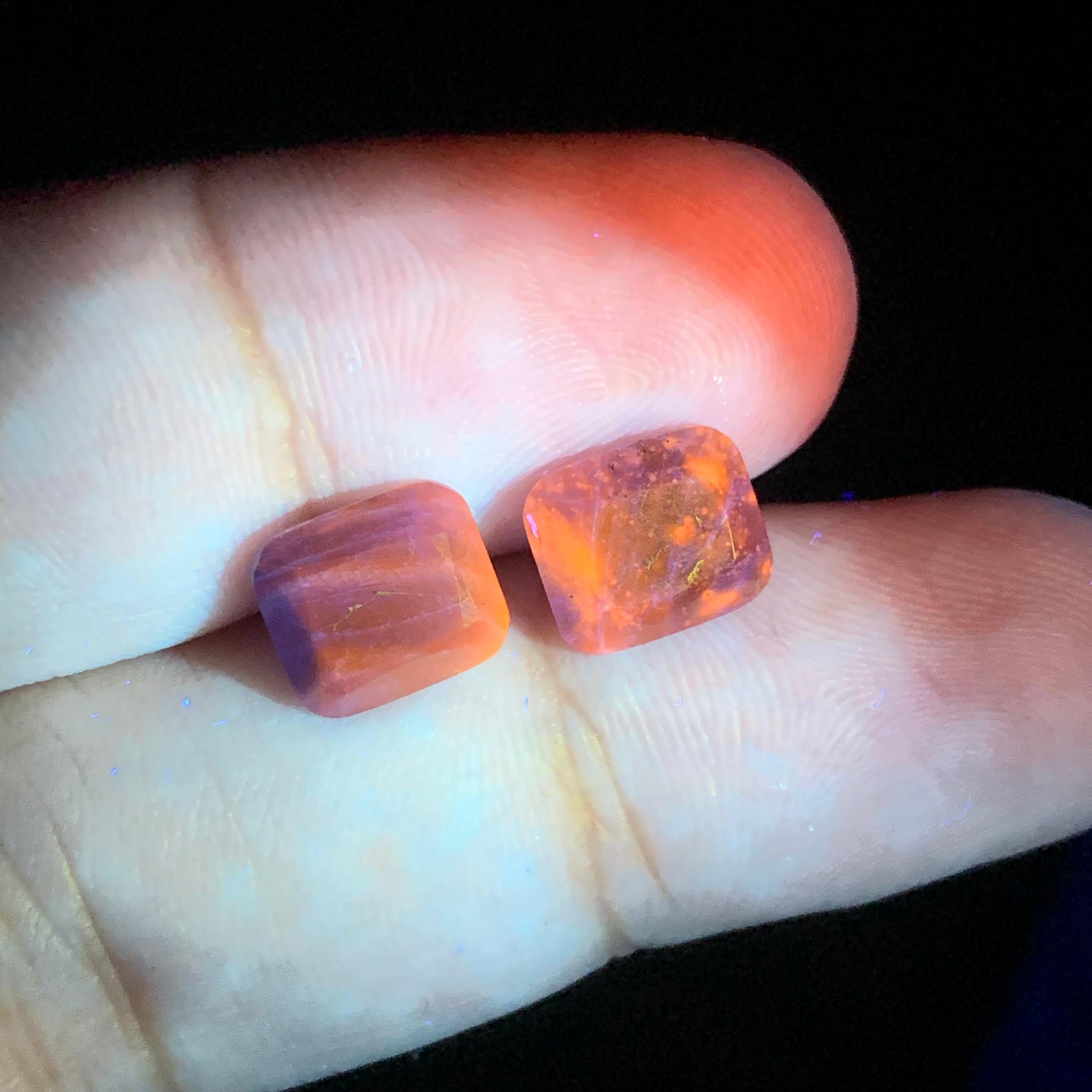 Women's or Men's 4.95 Carat Natural Loose Hauyne Pair Cushion Shape Gemstone For Sale