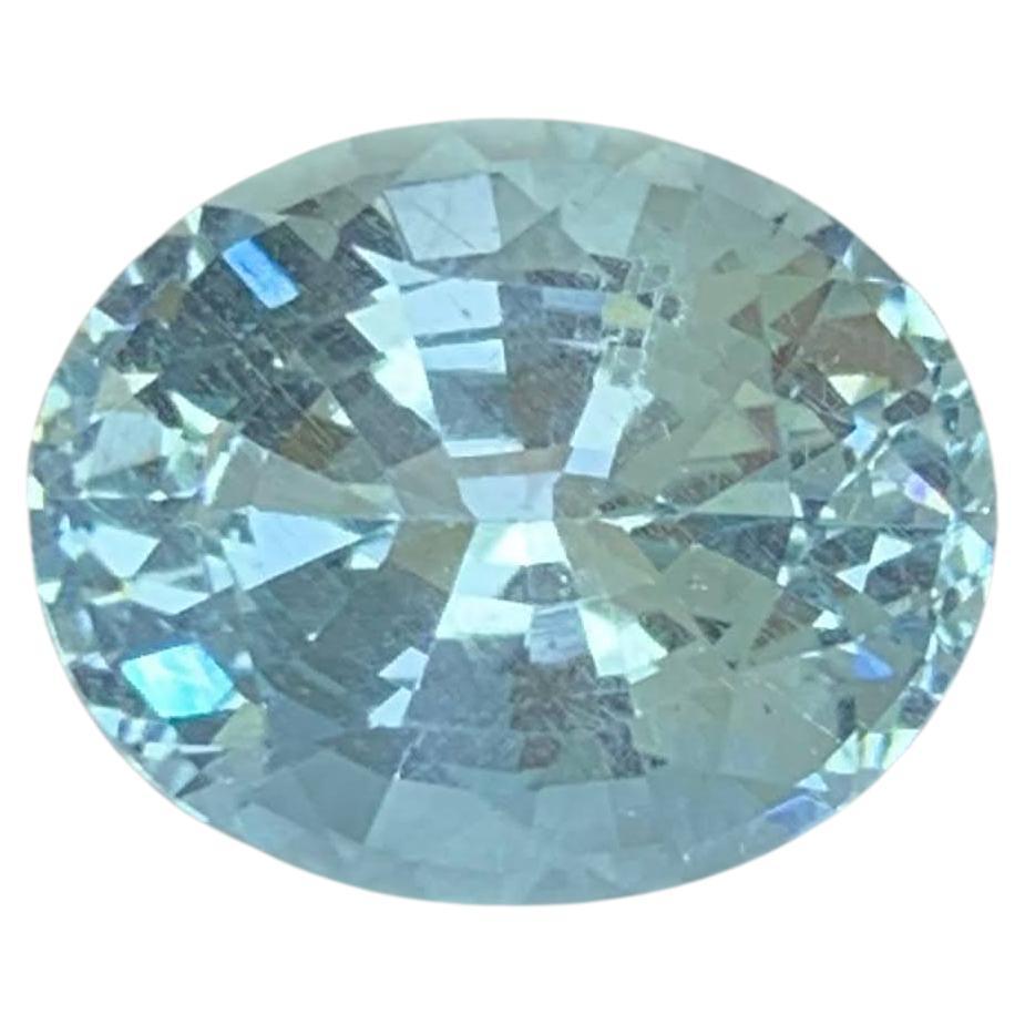 4.95 Carat Natural Loose Light Blue Aquamarine Oval Cut African Gemstone