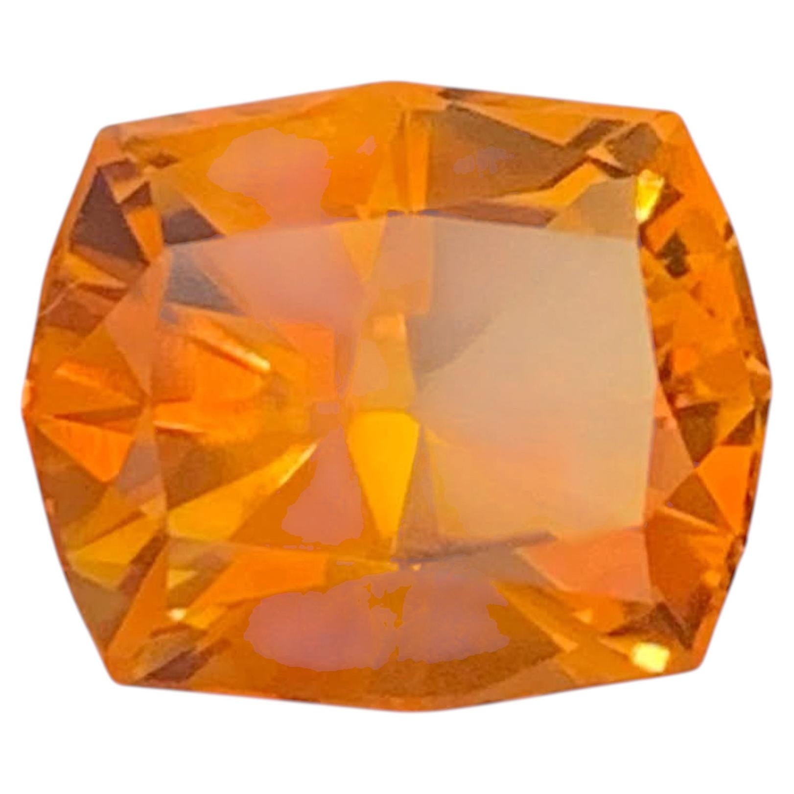 4,95 Karat Natürlicher loser Madeira Citrin Cushion Fancy Cut Portugiesischer Edelstein im Angebot