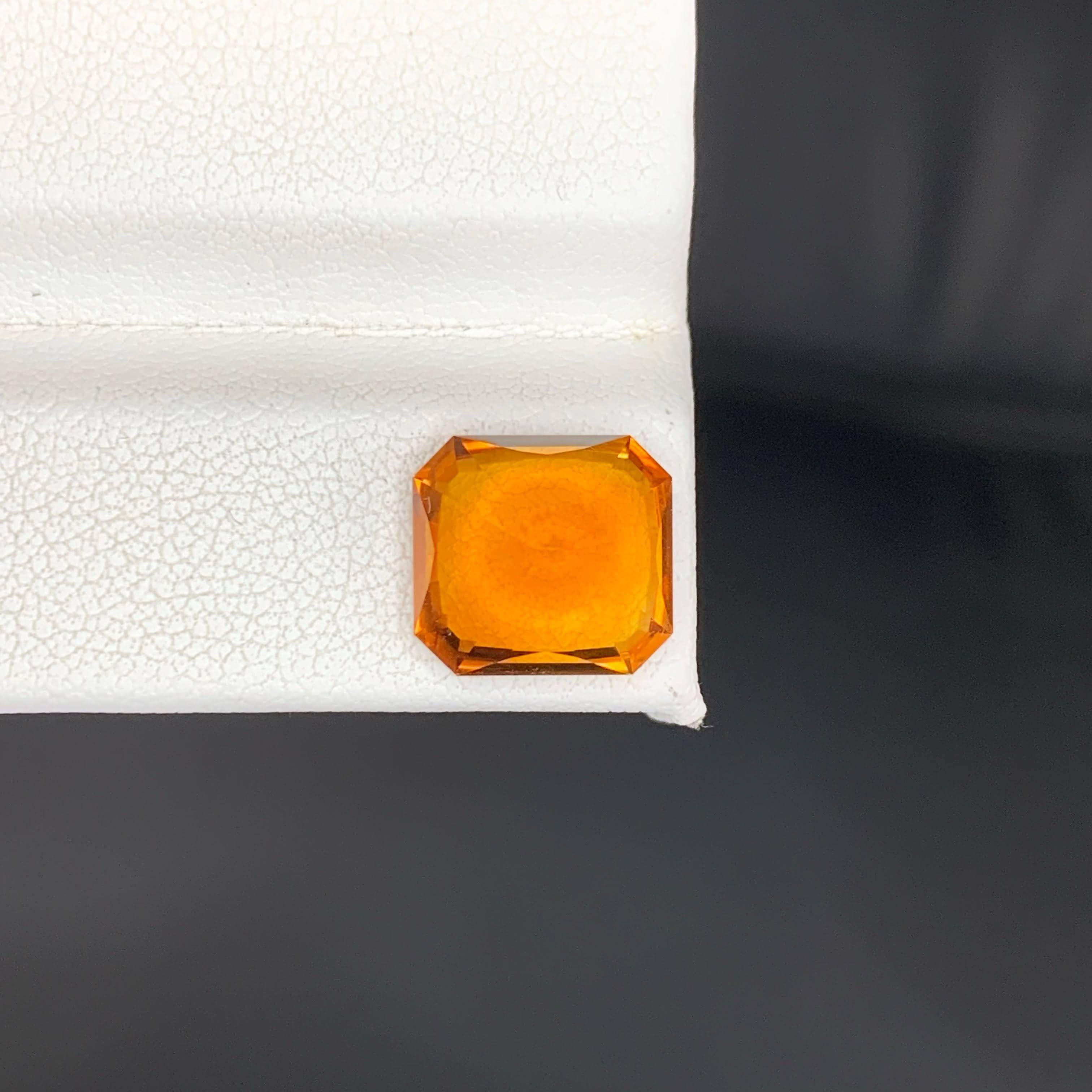 4.95 Carat Natural Loose Madeira Citrine Fancy Cushion Cut Brazilian Gemstone For Sale 4