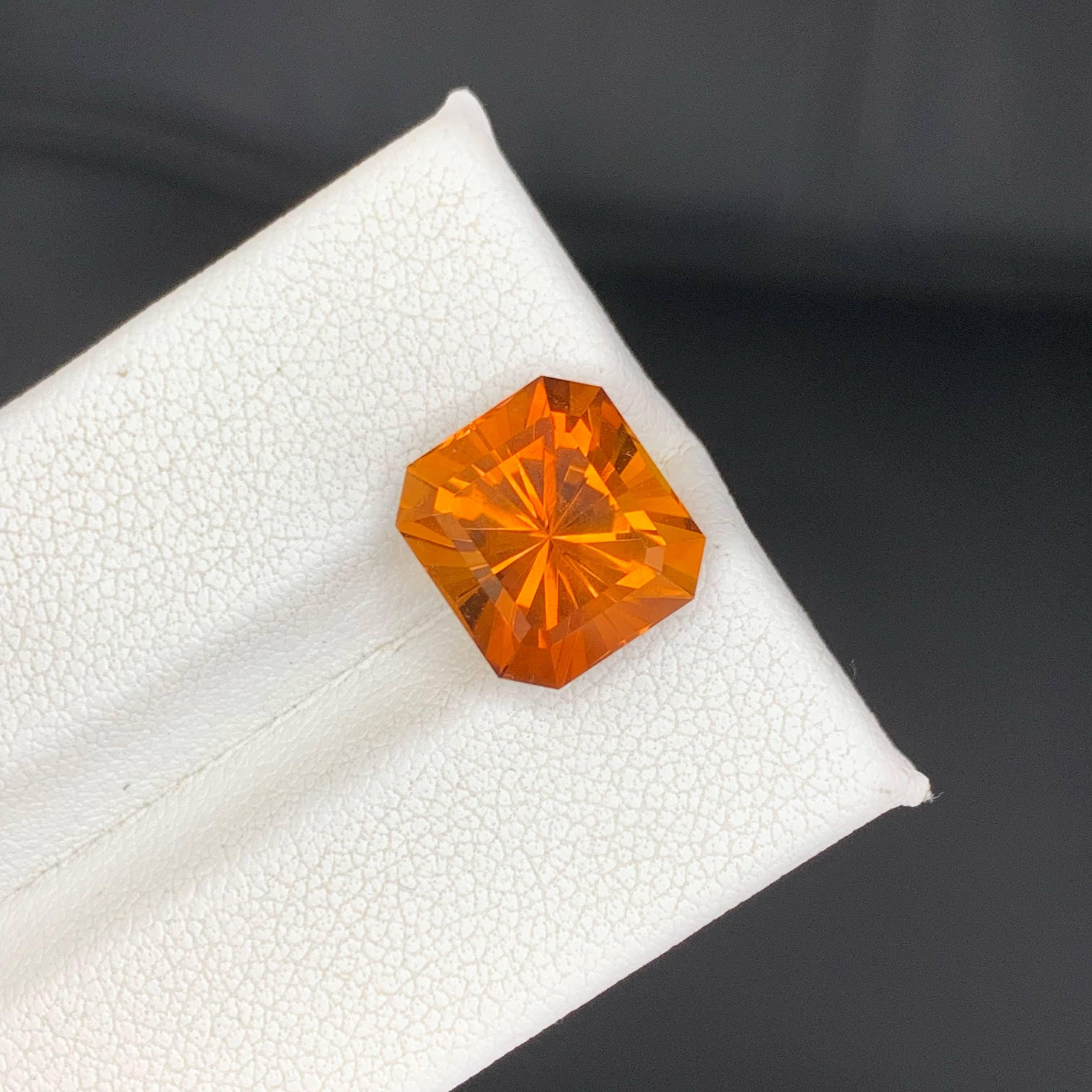 4.95 Carat Natural Loose Madeira Citrine Fancy Cushion Cut Brazilian Gemstone For Sale 5