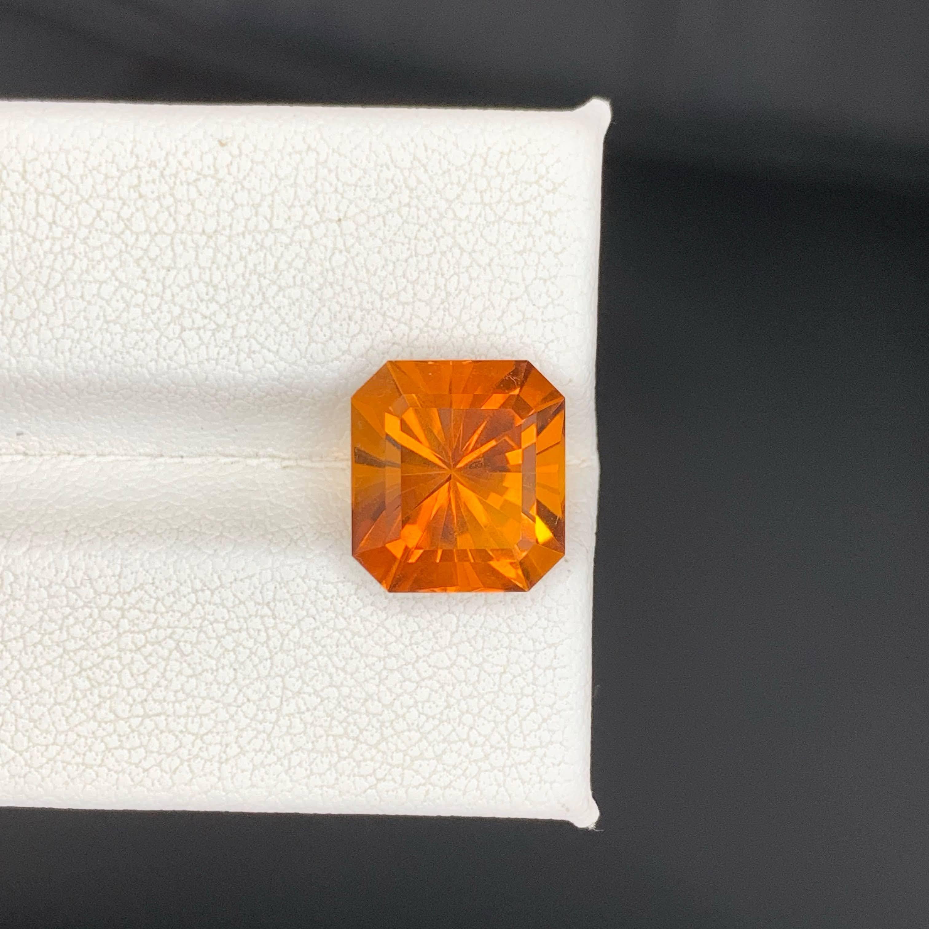 Antique Cushion Cut 4.95 Carat Natural Loose Madeira Citrine Fancy Cushion Cut Brazilian Gemstone For Sale