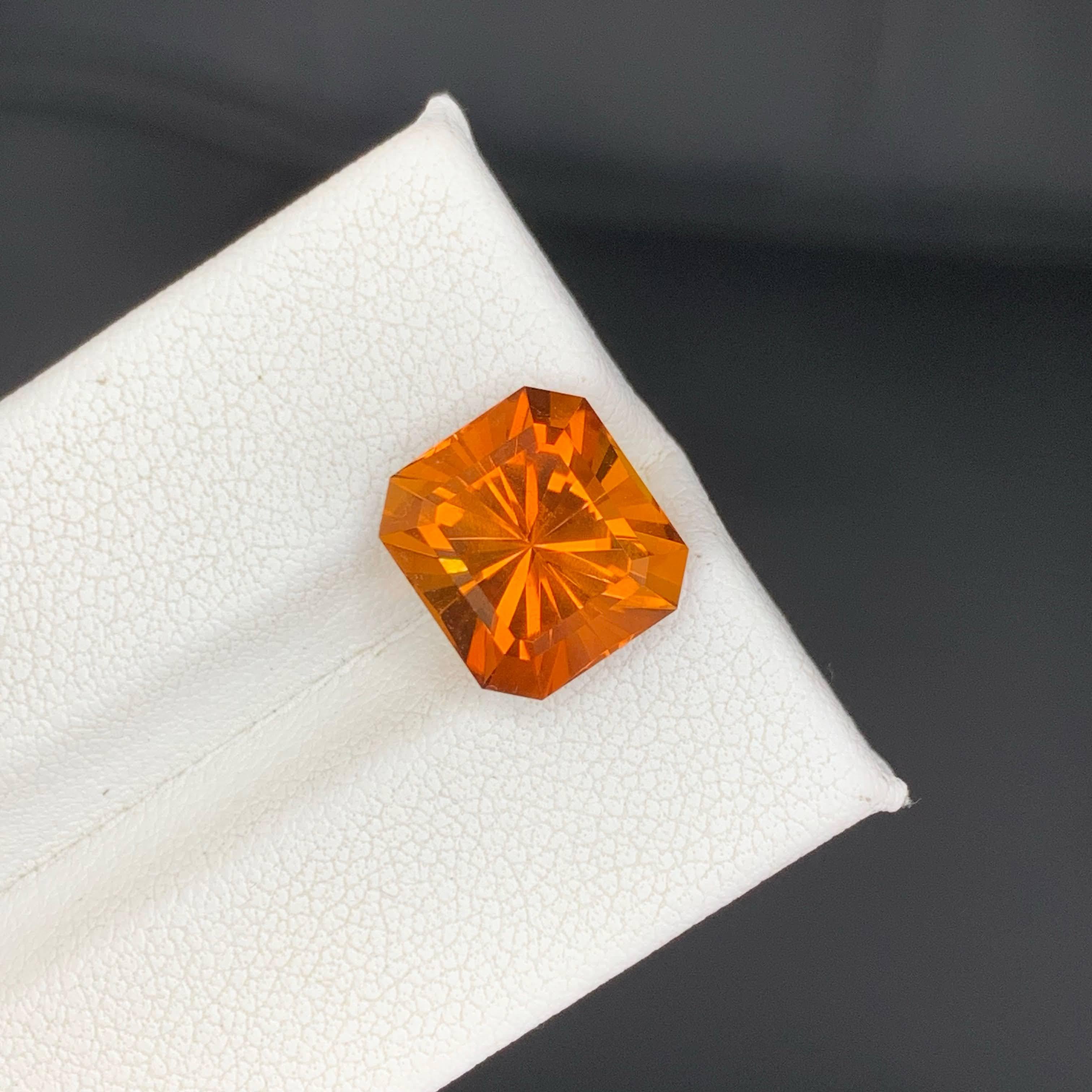 4.95 Carat Natural Loose Madeira Citrine Fancy Cushion Cut Brazilian Gemstone In New Condition For Sale In Bangkok, TH