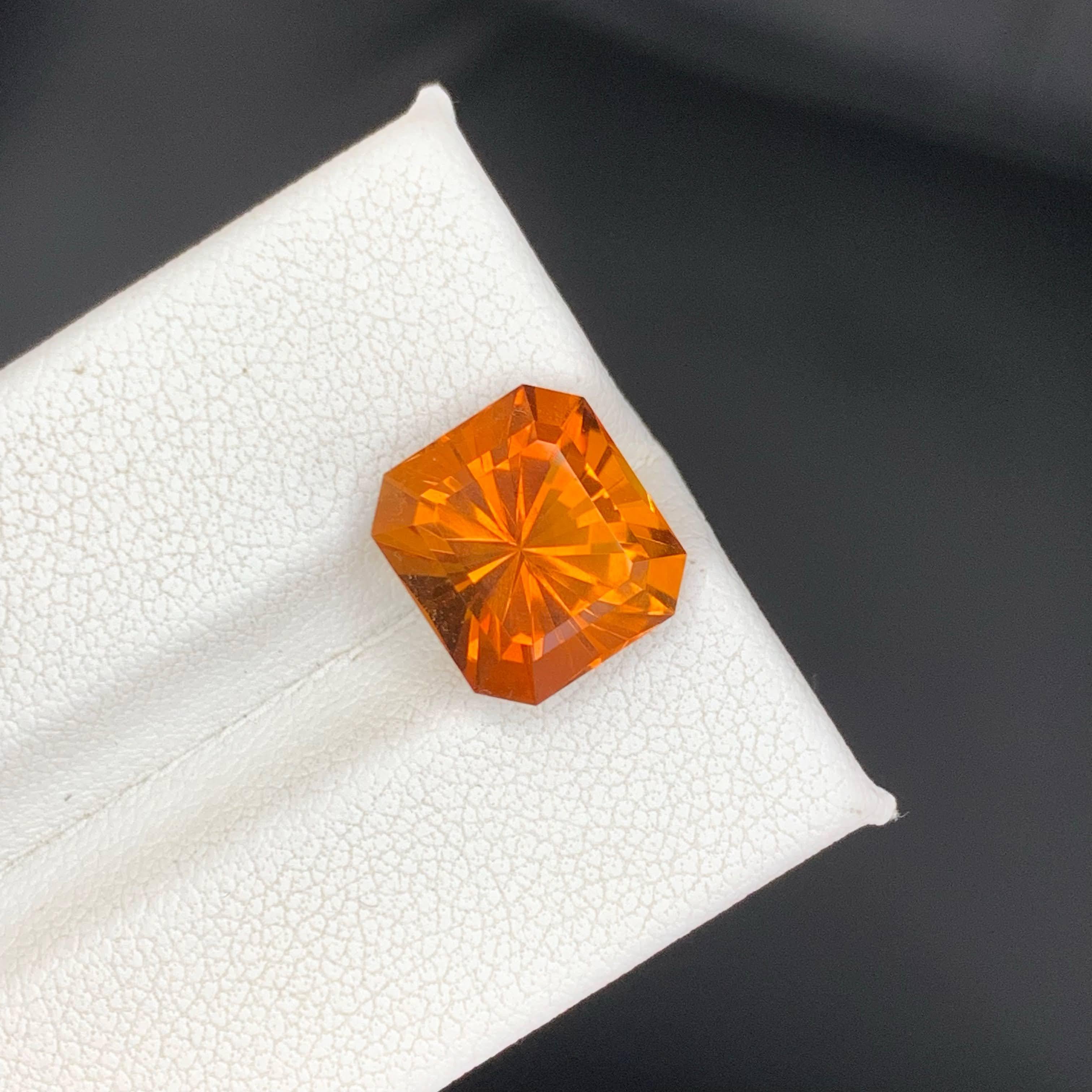 4.95 Carat Natural Loose Madeira Citrine Fancy Cushion Cut Brazilian Gemstone For Sale 1