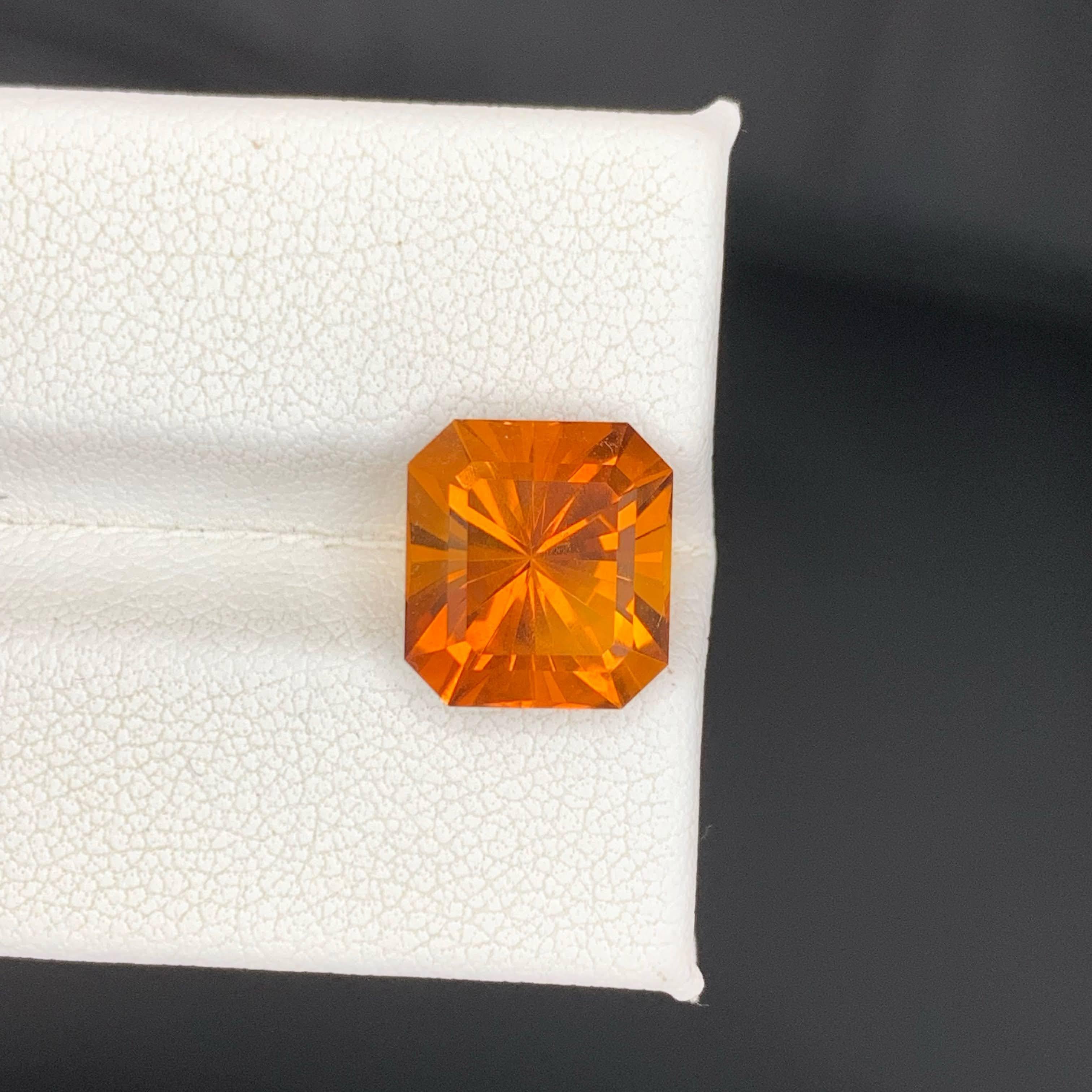 4.95 Carat Natural Loose Madeira Citrine Fancy Cushion Cut Brazilian Gemstone For Sale 2