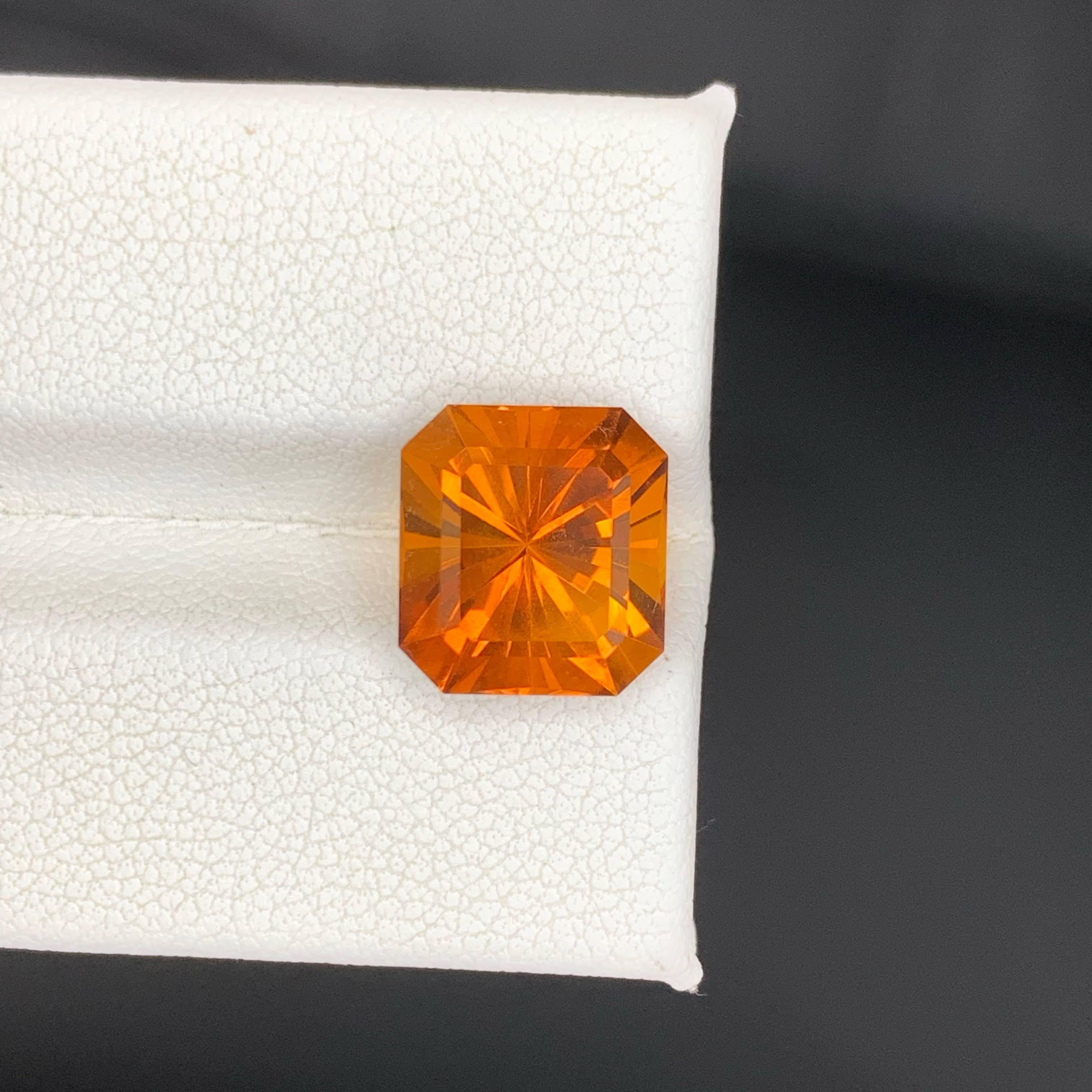 4.95 Carat Natural Loose Madeira Citrine Fancy Cushion Cut Brazilian Gemstone For Sale 3