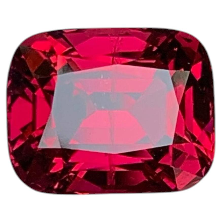 4.95 Carat Natural Loose Pinkish Red Garnet Stone Cushion Cut Tanzanian Gemstone