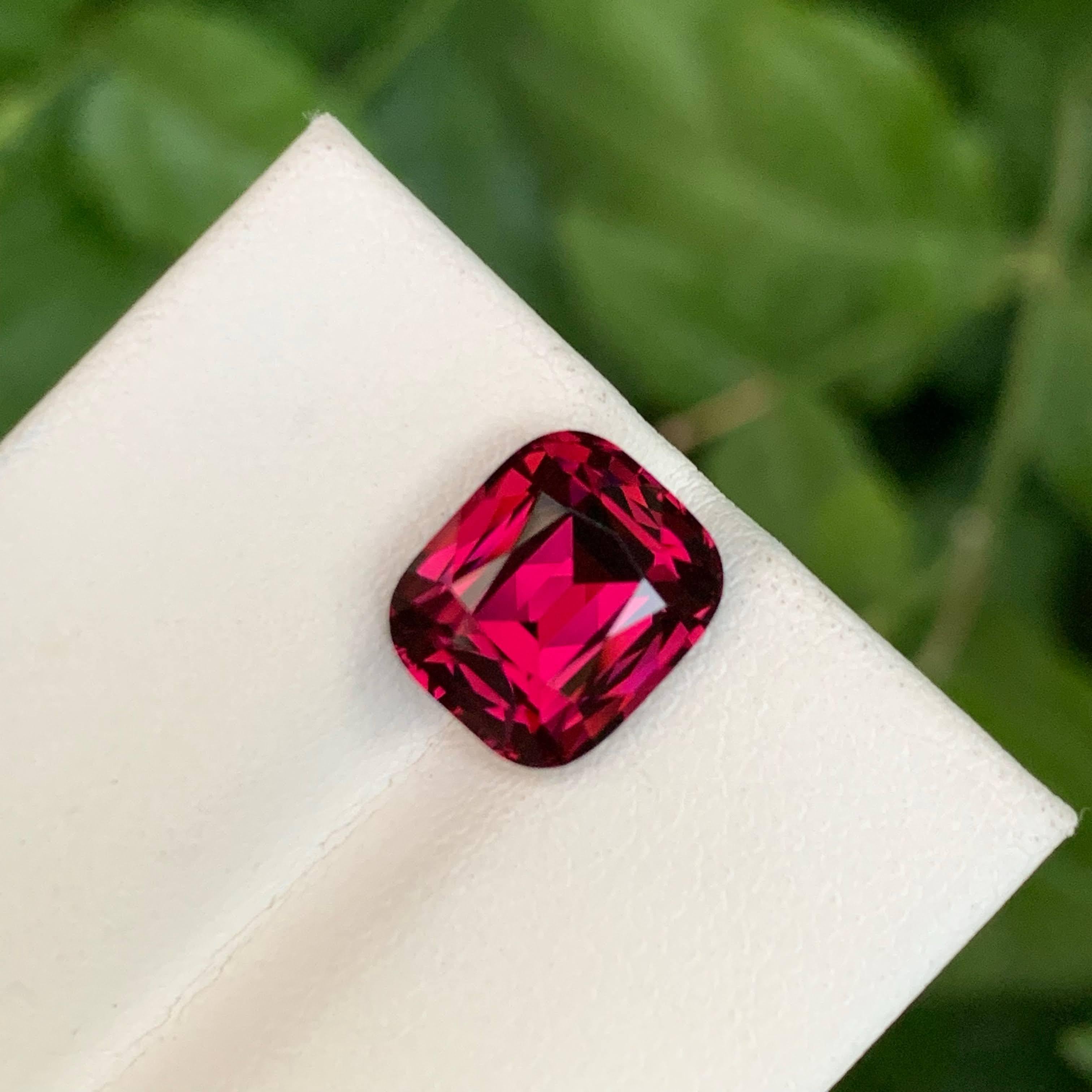 4.95 Carat Natural Loose Pinkish Red Umbalite Garnet Cushion Cut From Tanzania For Sale 5